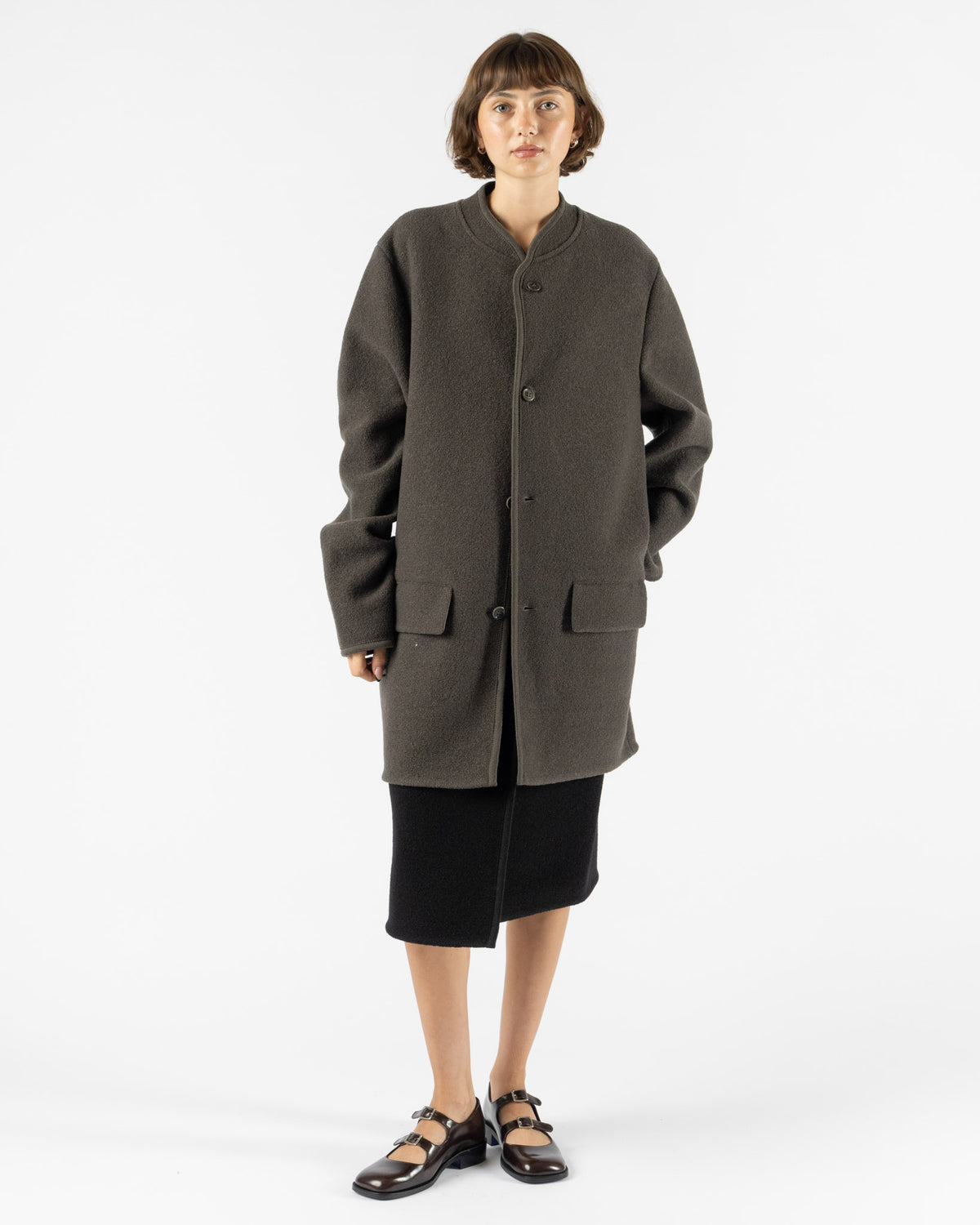 RIER Walker Wrap Skirt in Black Felted
