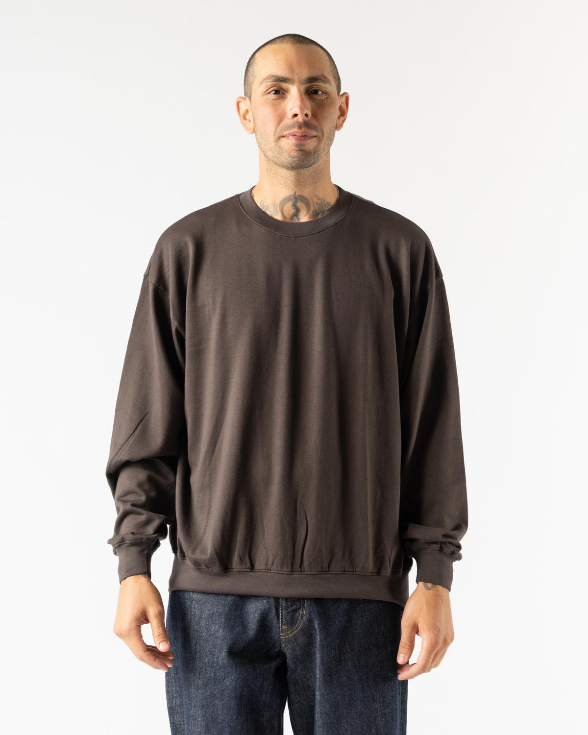 Auralee Super High Gauge Sweat Pullover in Dark Brown Curated at 