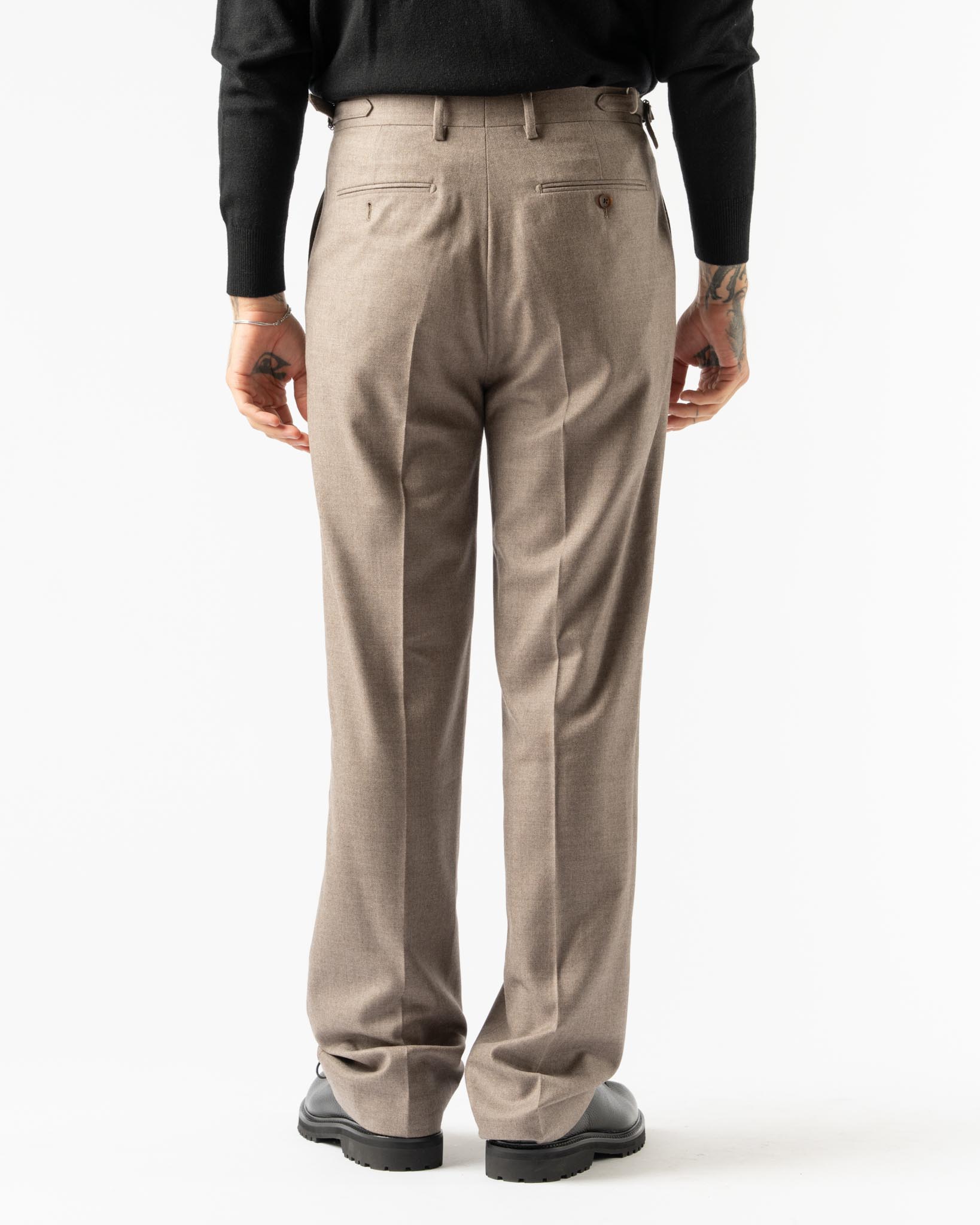 Carter Young x Jake & Jones 120s Wool Tailored Trouser in Chicory Marl