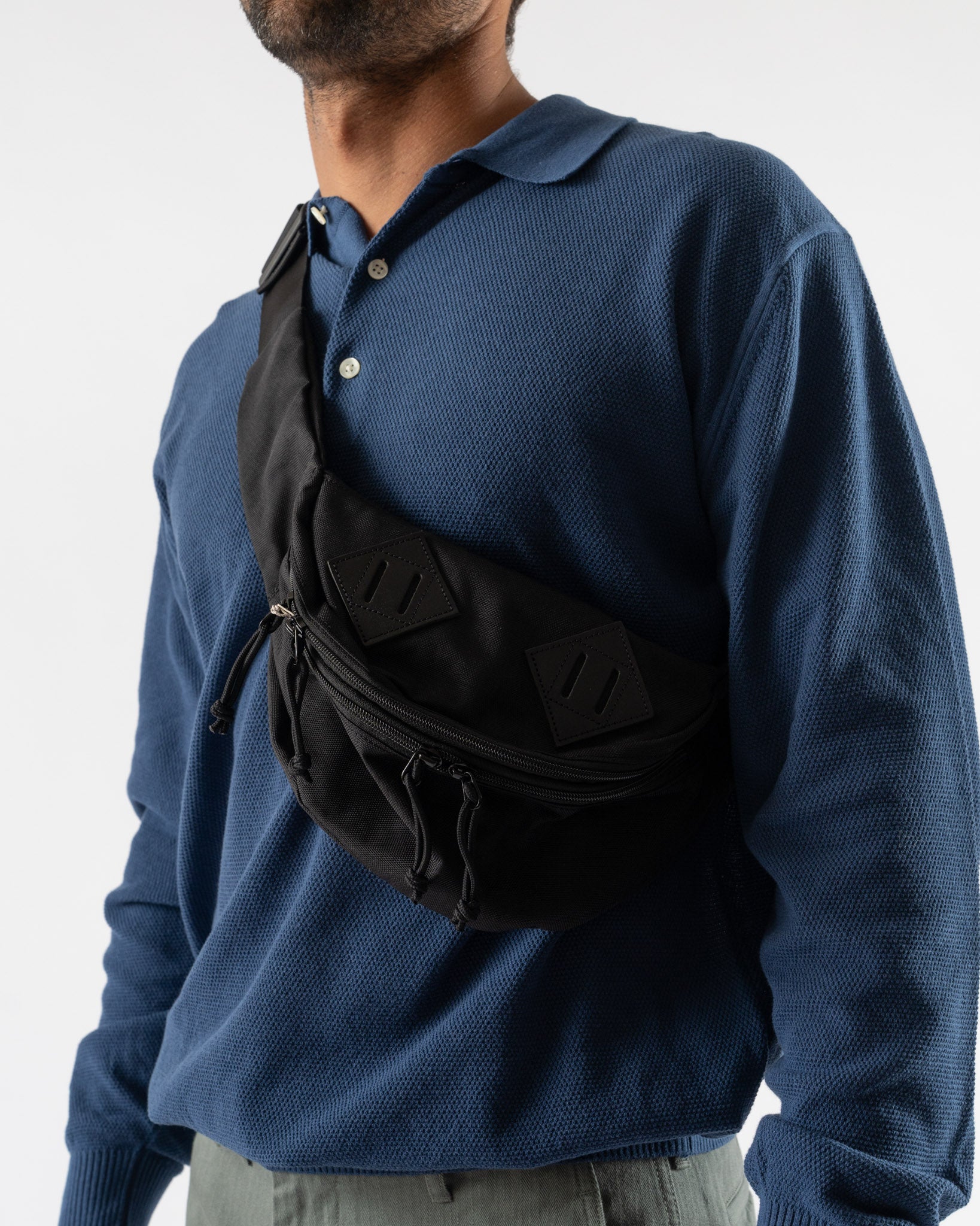 Beams Plus 2 Zip Waist Pack in Black