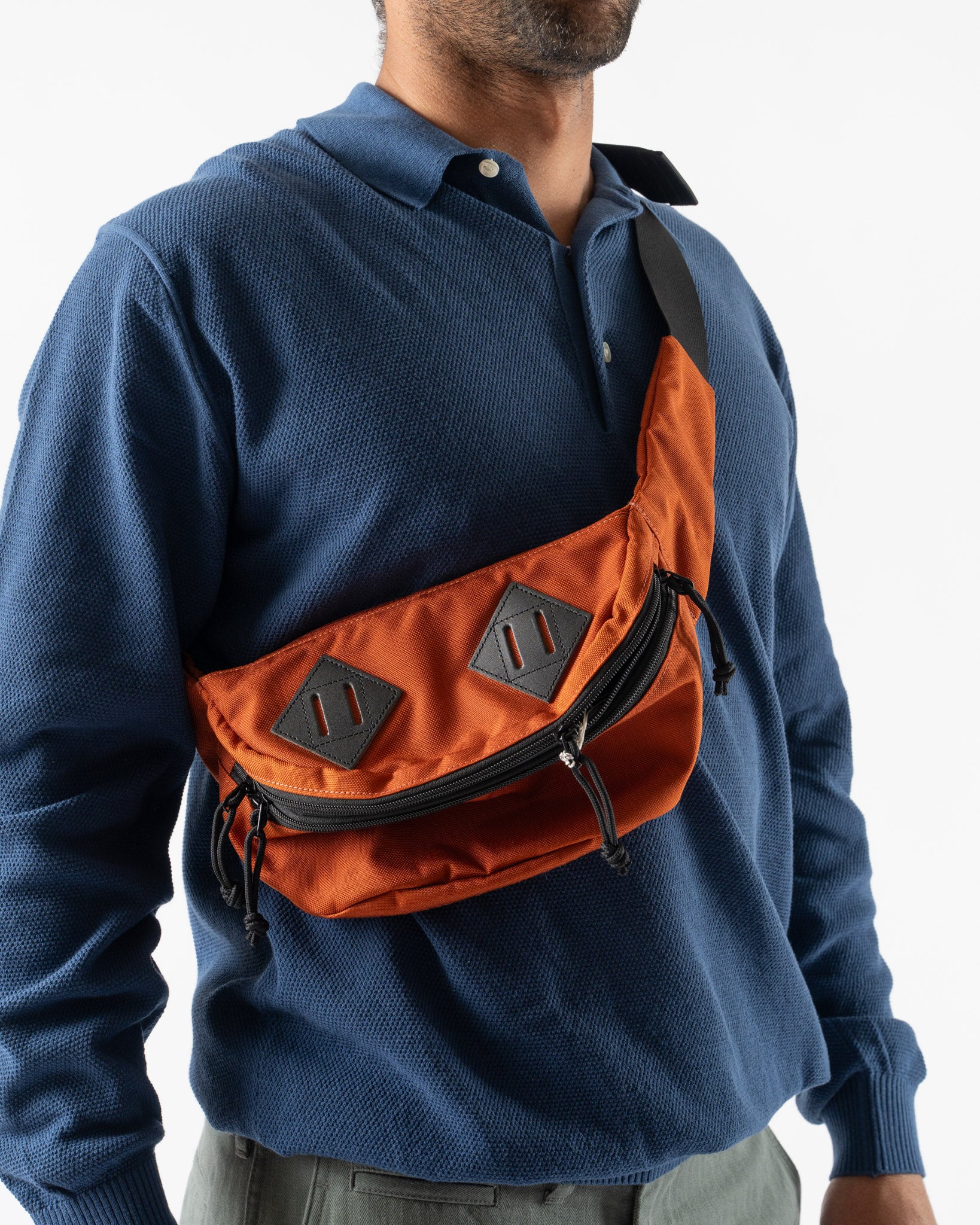 Beams Plus 2 Zip Waist Pack in Orange