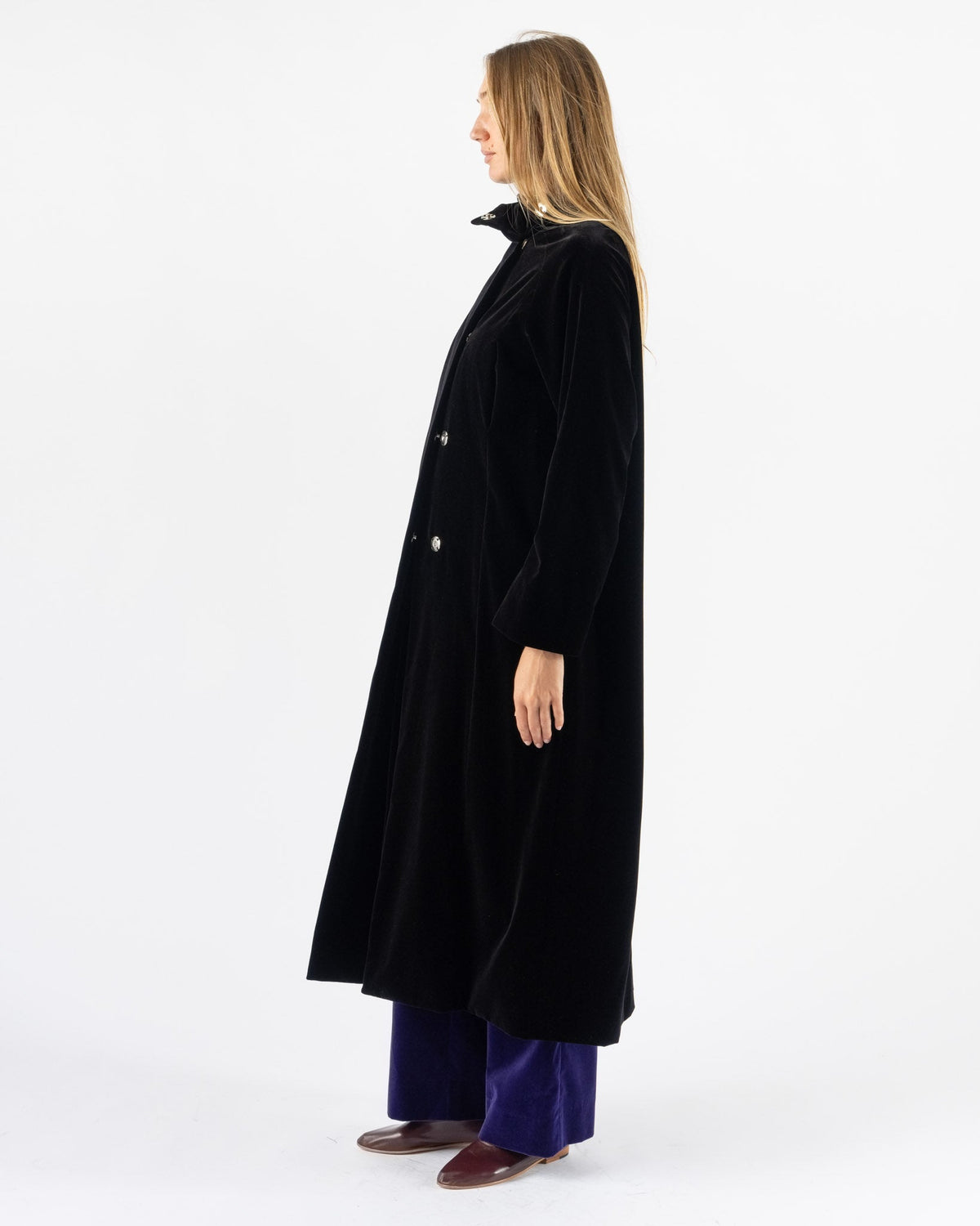 Colleen Allen High Collar Raglan Coat in Black