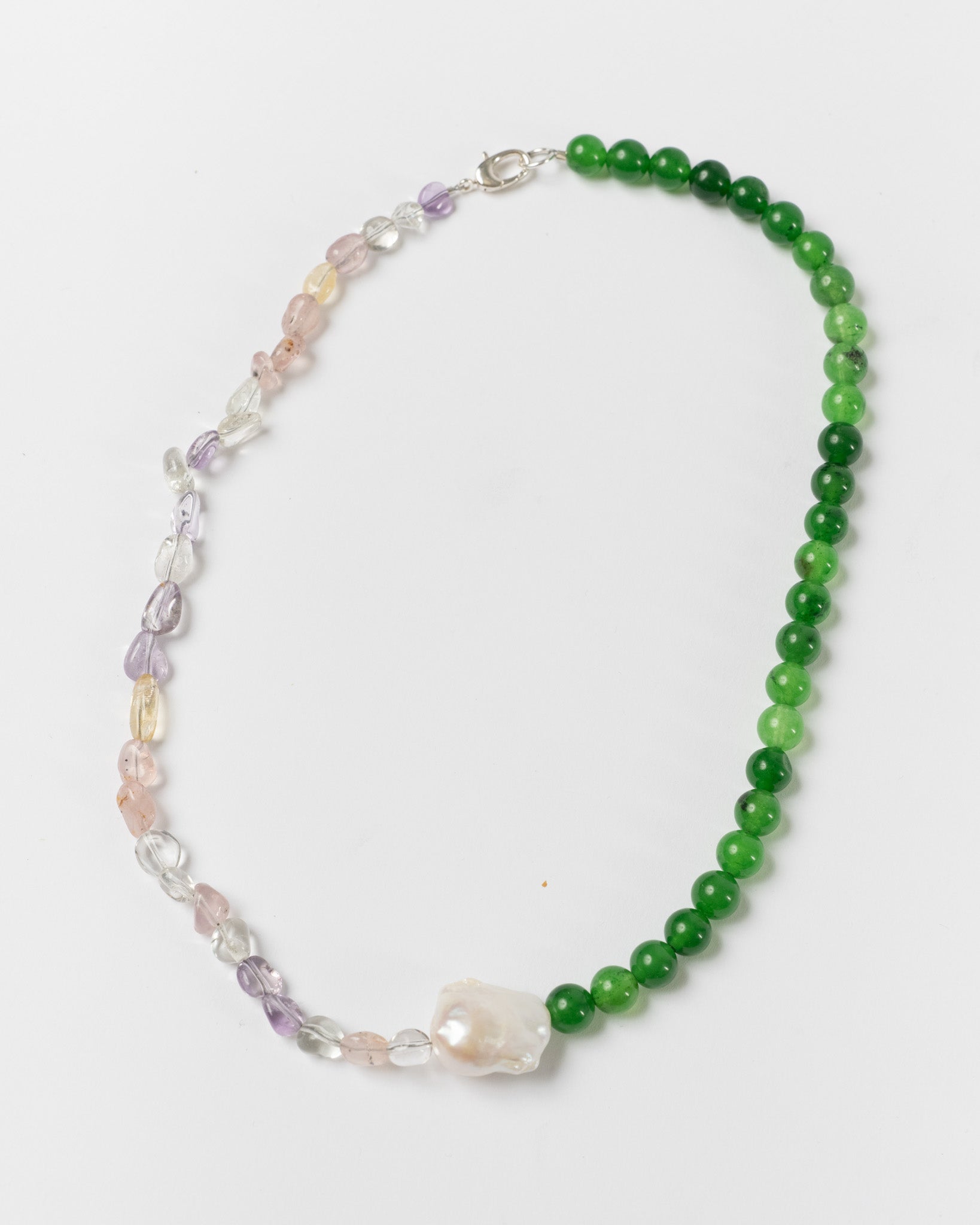 AGD Natural Necklace in Green/Clear/Pearl