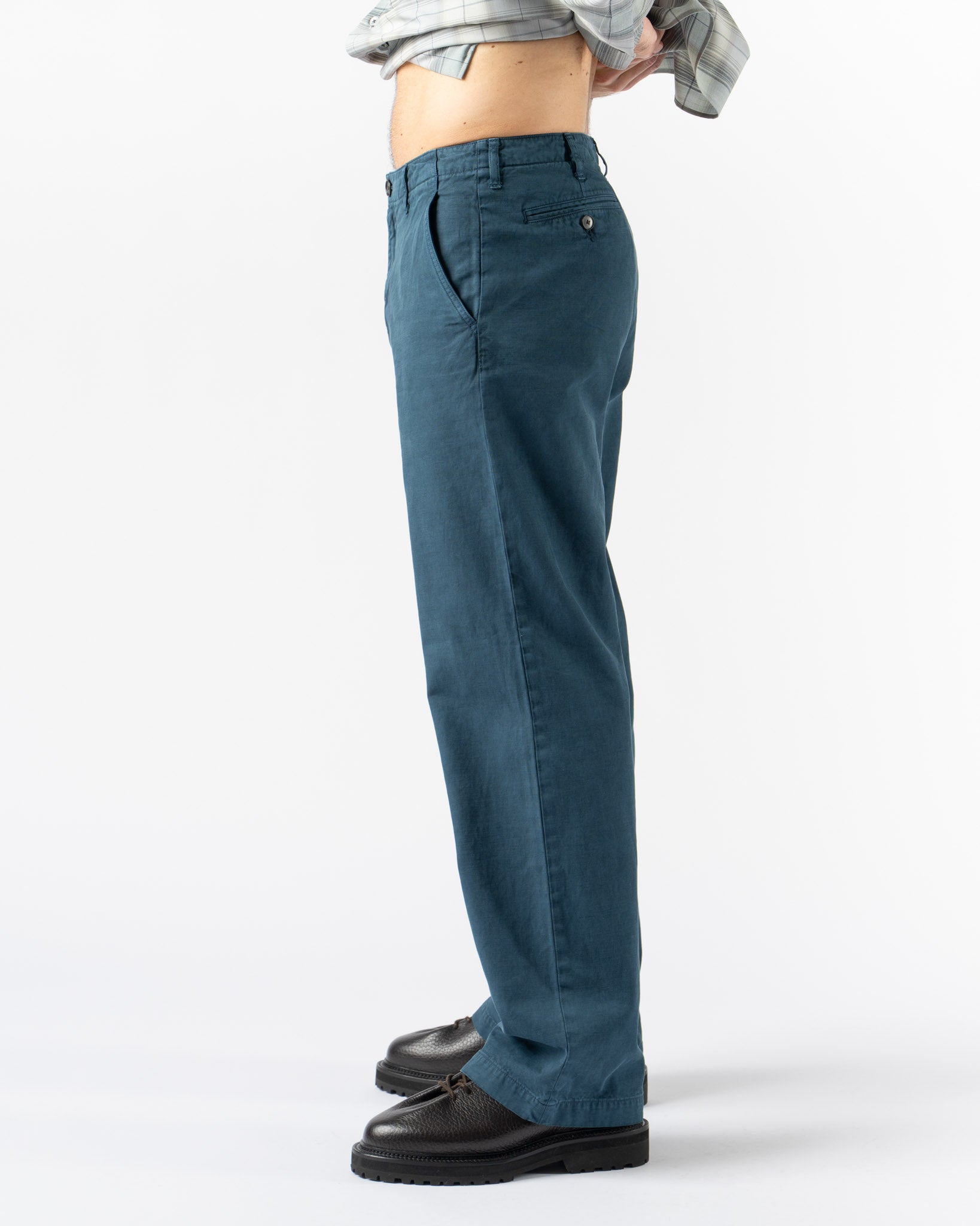 Auralee Product Dyed Finx Gabardine Pants in Dyed Navy