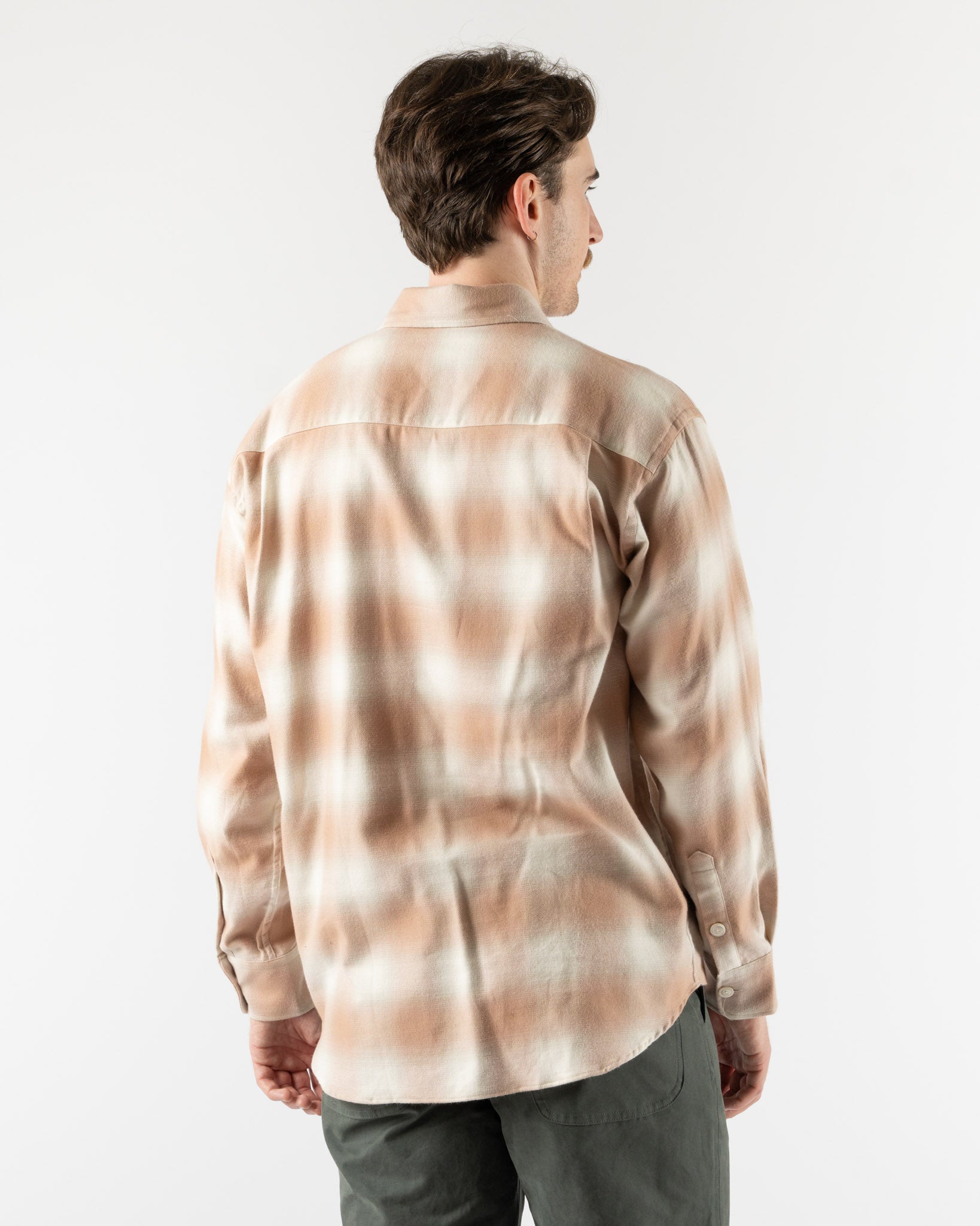 Aaron Levine Shadow Flannel in Coral