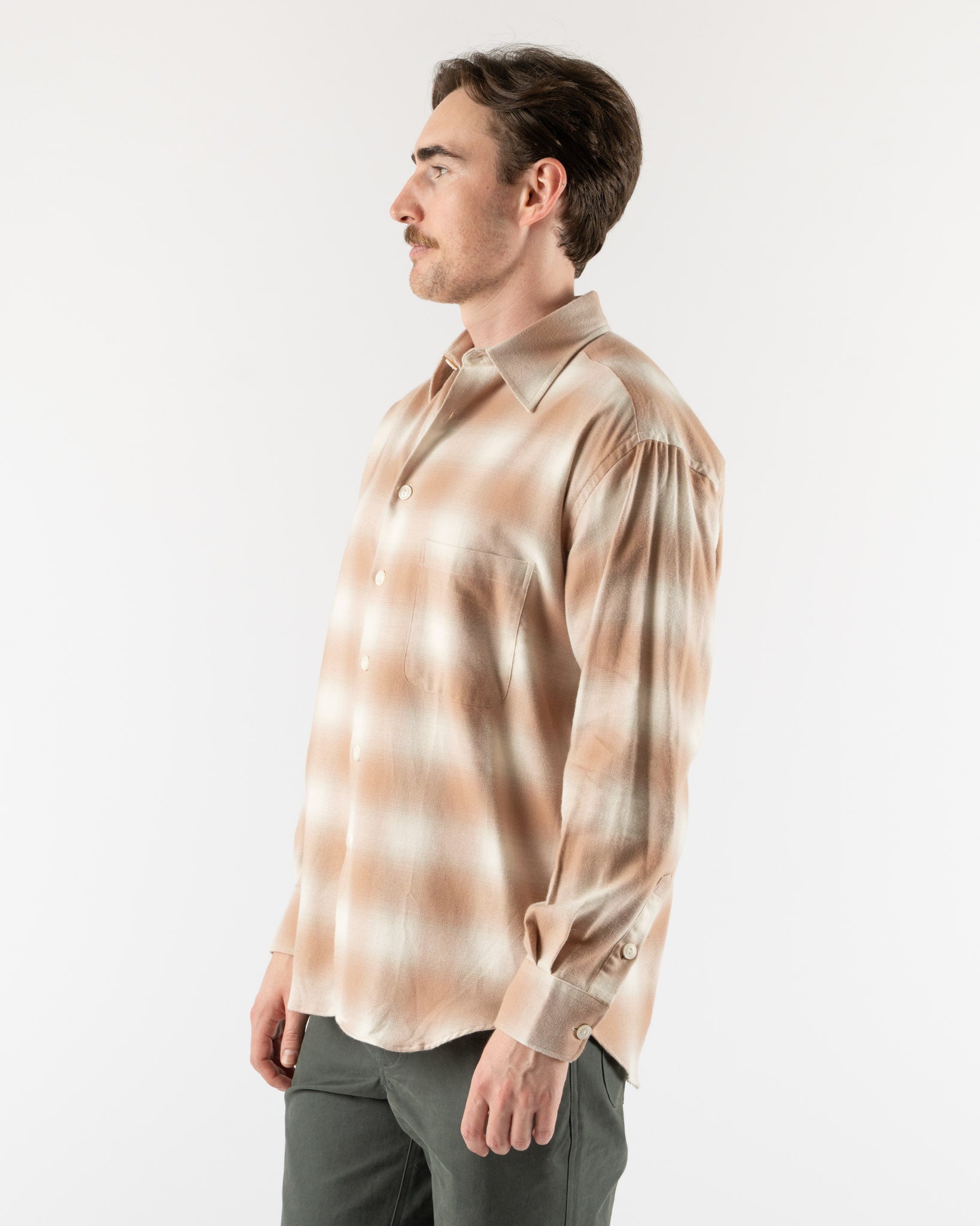 Aaron Levine Shadow Flannel in Coral