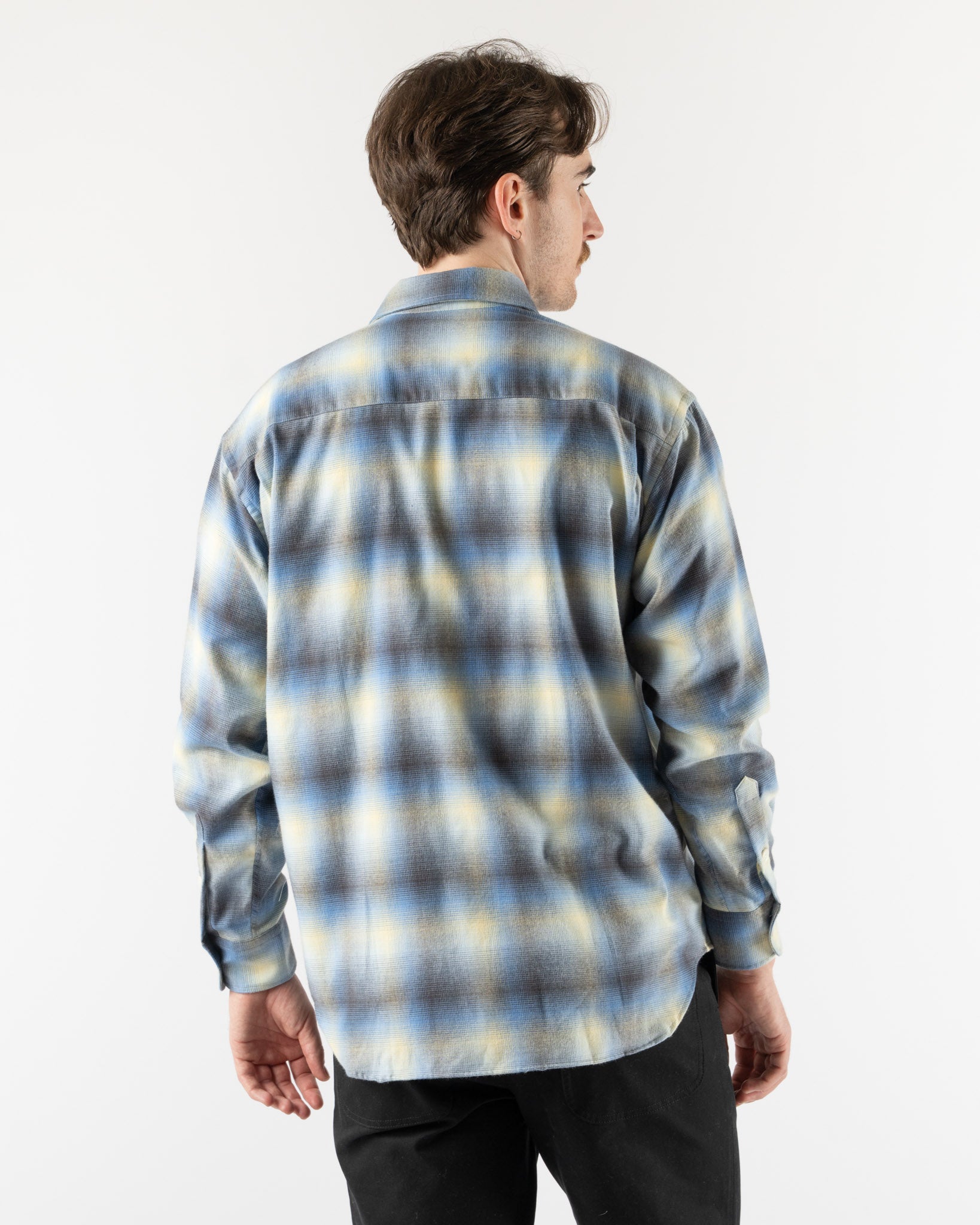 Aaron Levine Shadow Flannel in Sapphire