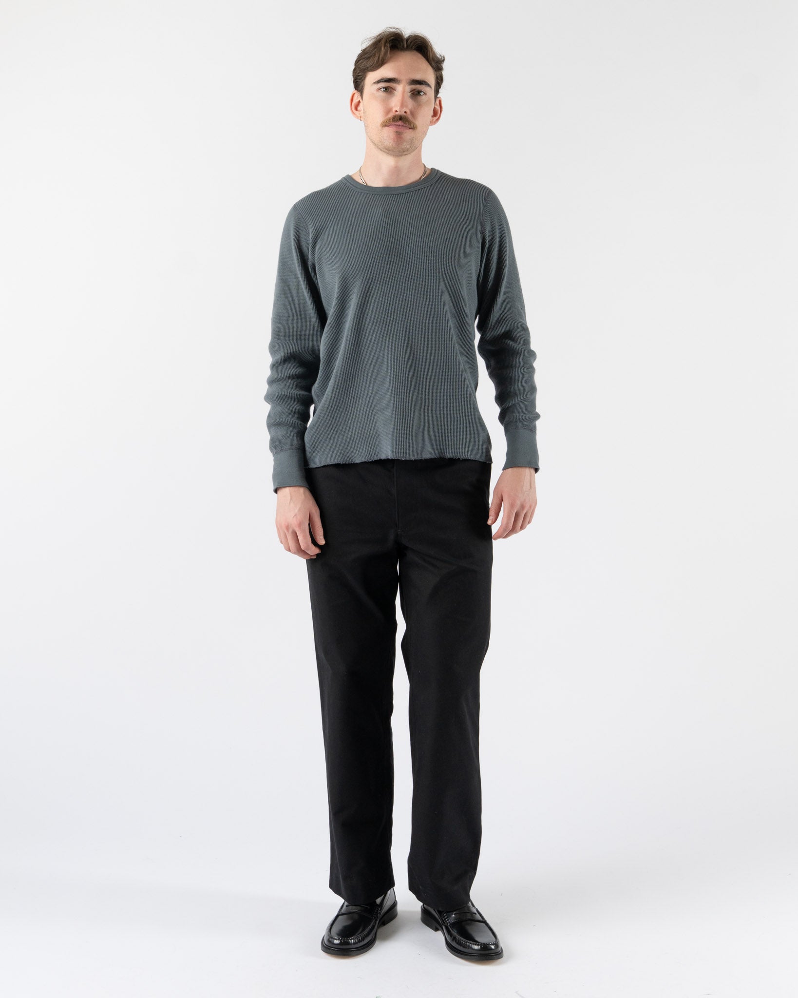 Aaron Levine Thermal Longsleeve in Slate