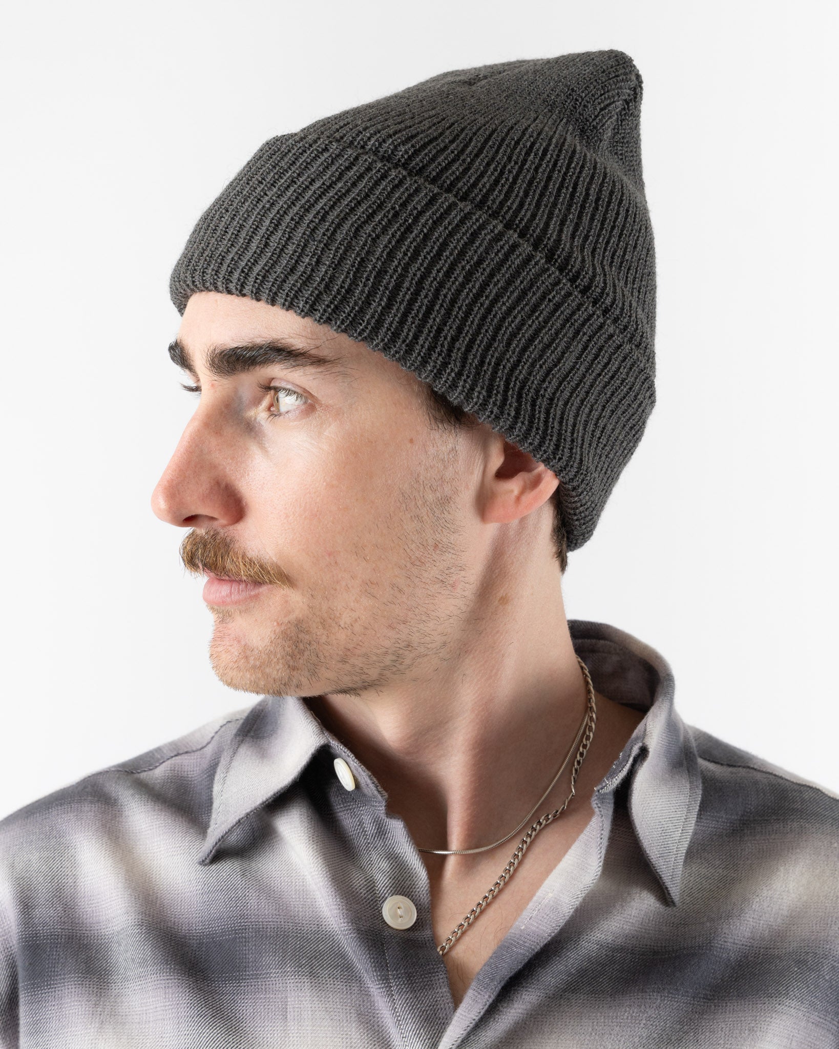 Aaron Levine Knit Beanie in Granite
