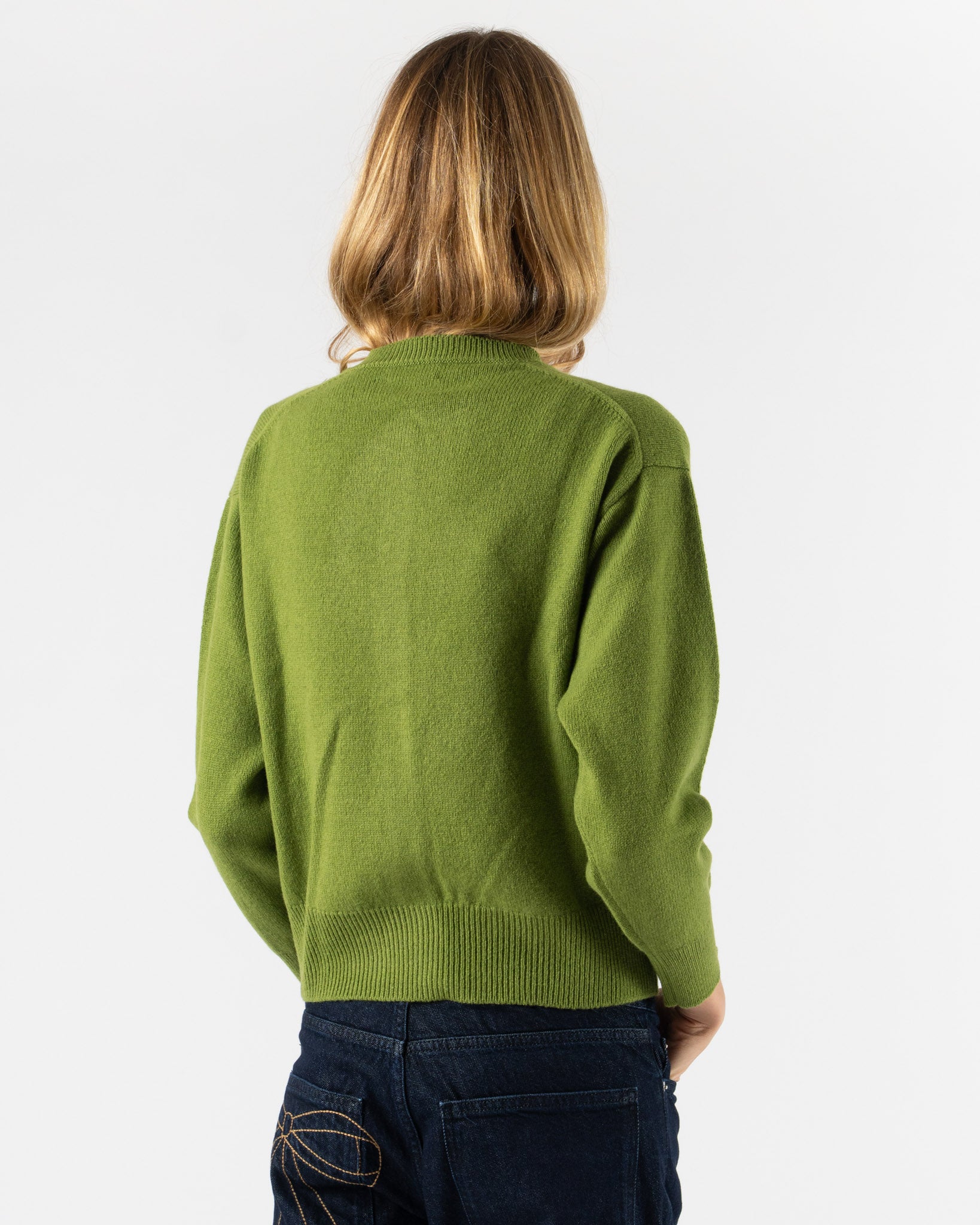 &Daughter Ada Crewneck Cardigan in Pickle Green