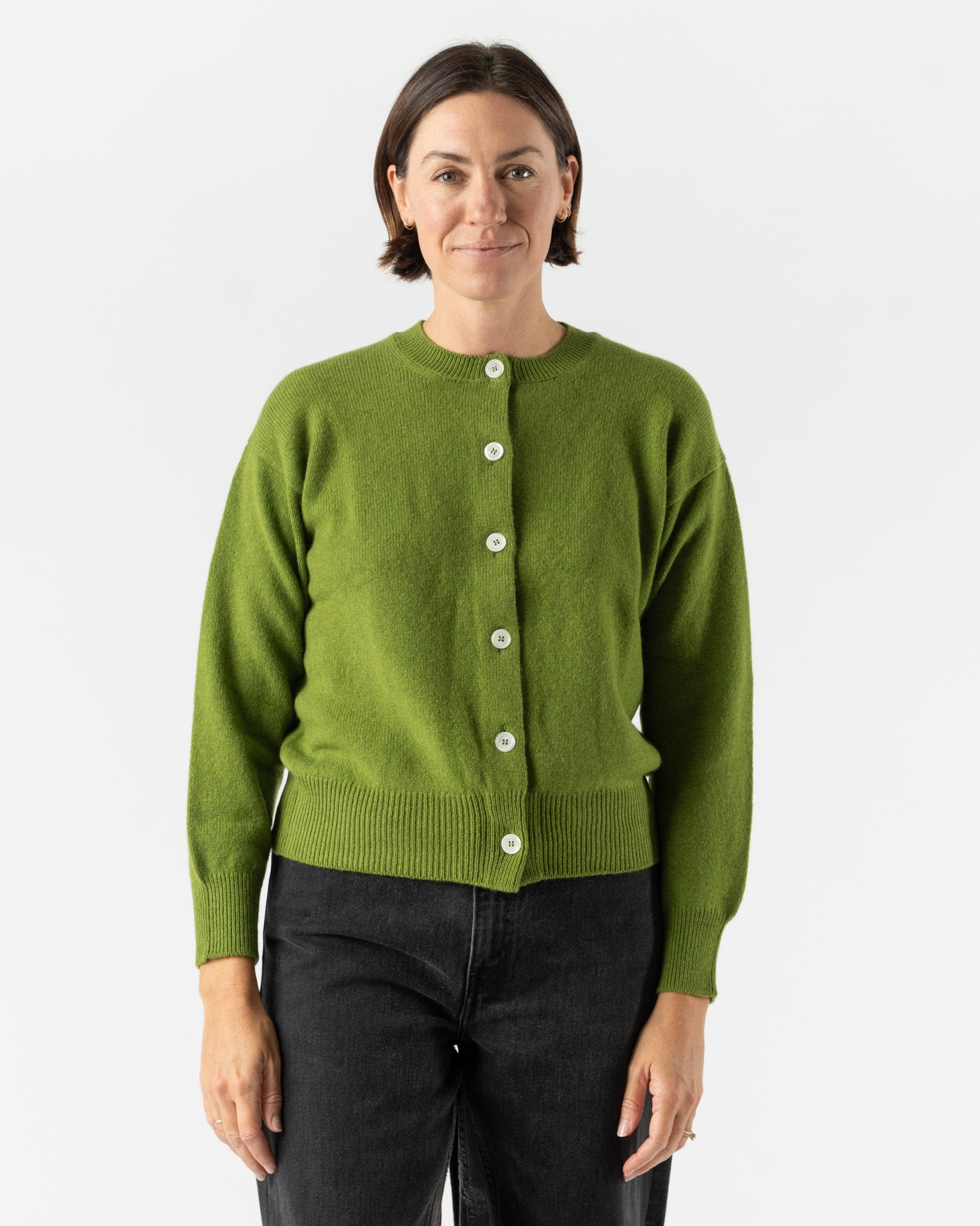 &Daughter Ada Crewneck Cardigan in Green