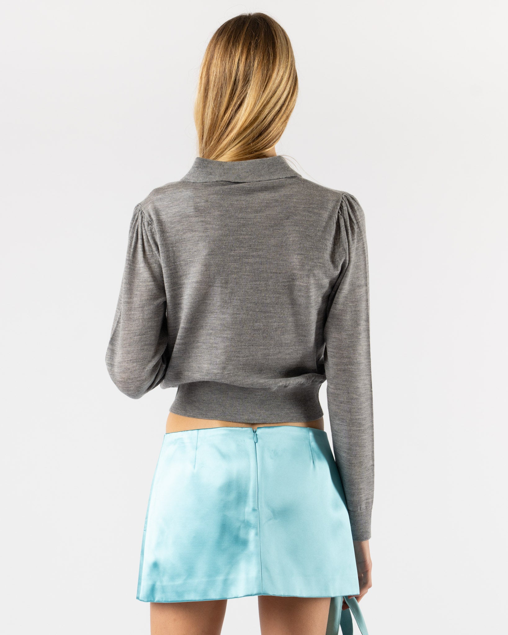Sandy Liang Akira Sweater in Heather Grey