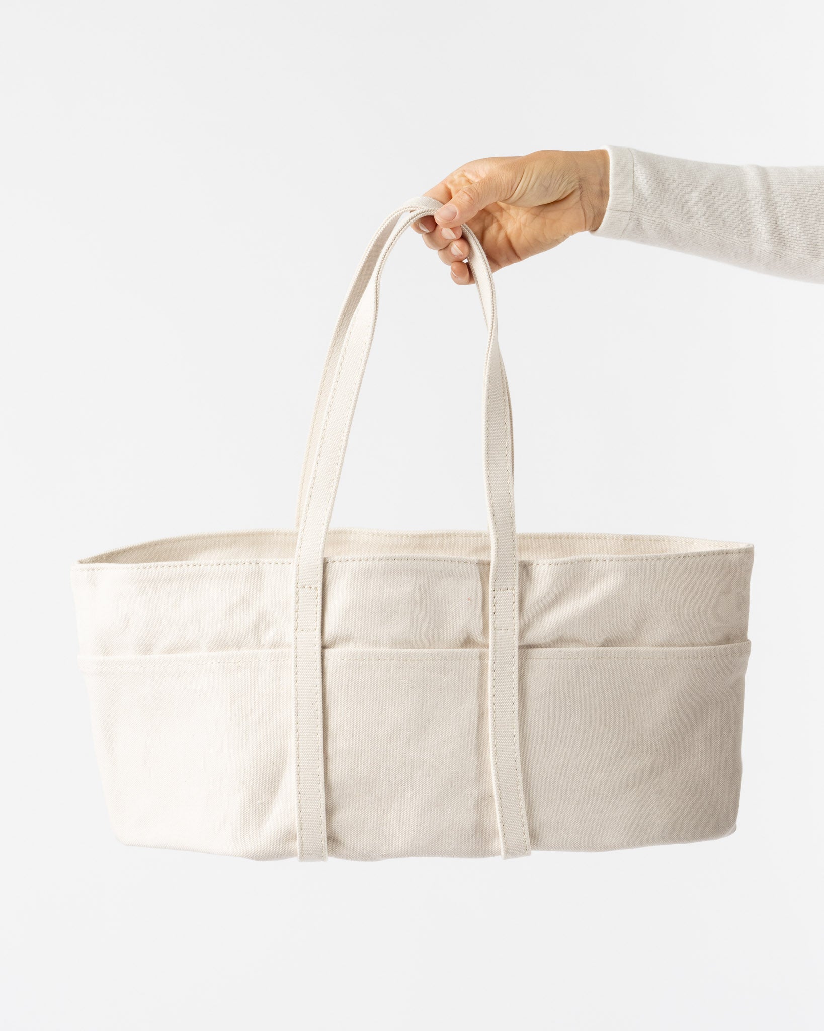 Amiacalva Washed Canvas 6 Pocket Canoe Tote in White