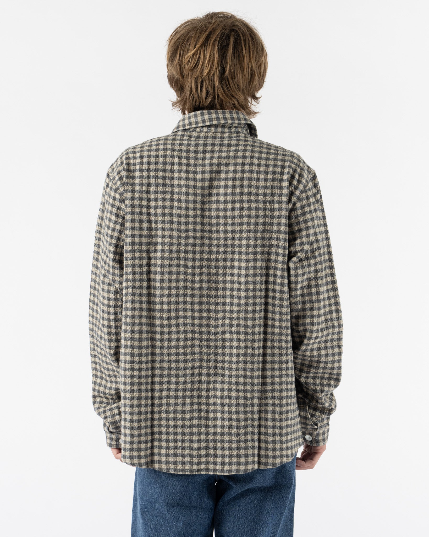 Another Aspect Another Overshirt 1.0 in Blue/Ecru Check