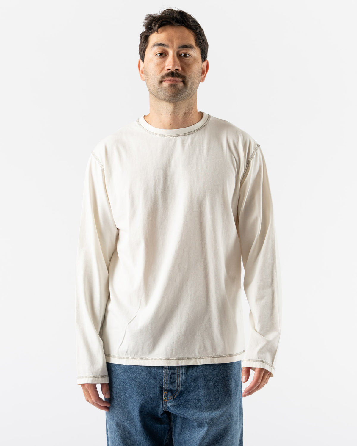Another Aspect Another T-Shirt 3.0 in White/Brown Curated at Jake 