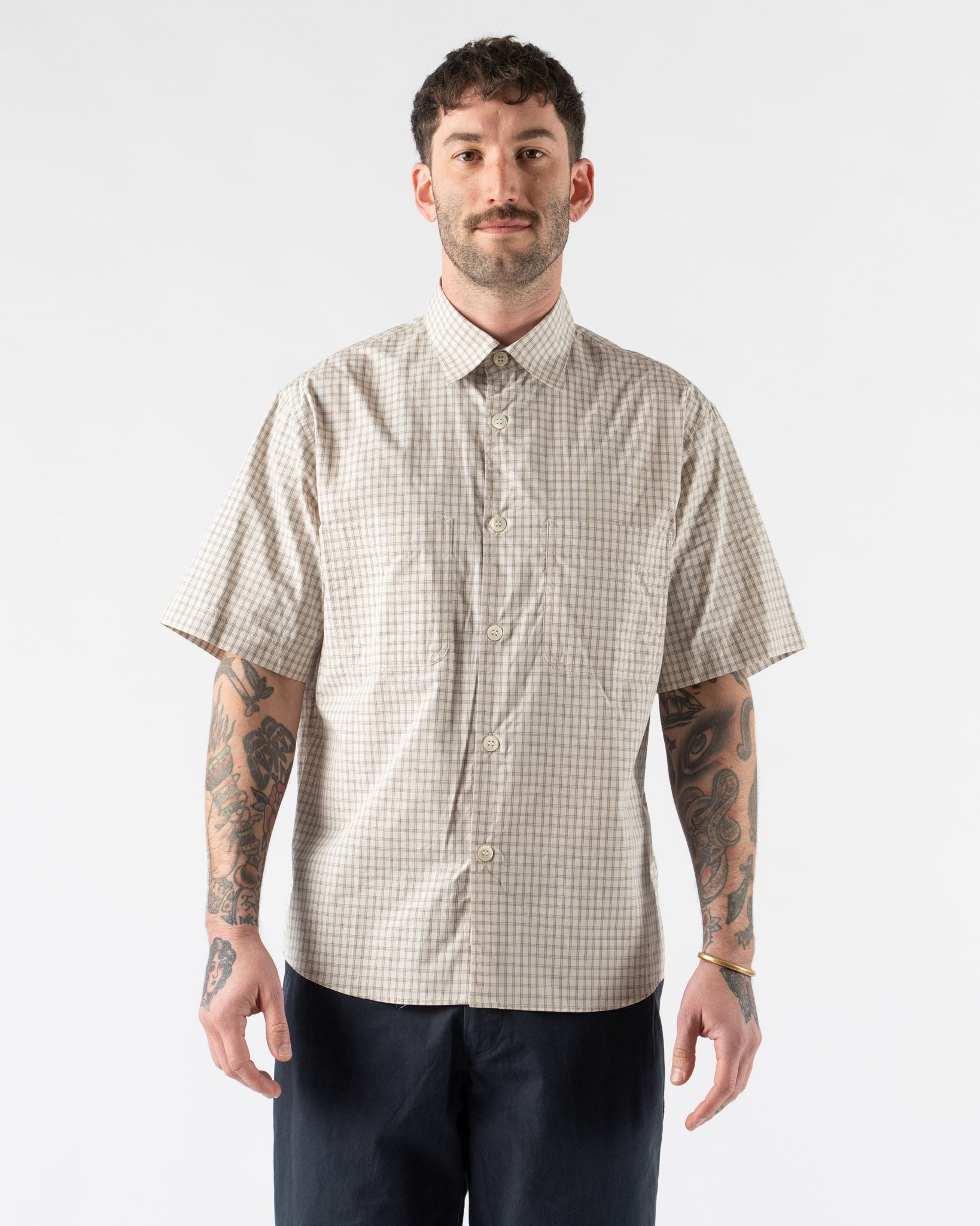 トップス another way to wear fresco check shirt Another Aspect Another Shirt 4.1 in Blue/White Check Curated at