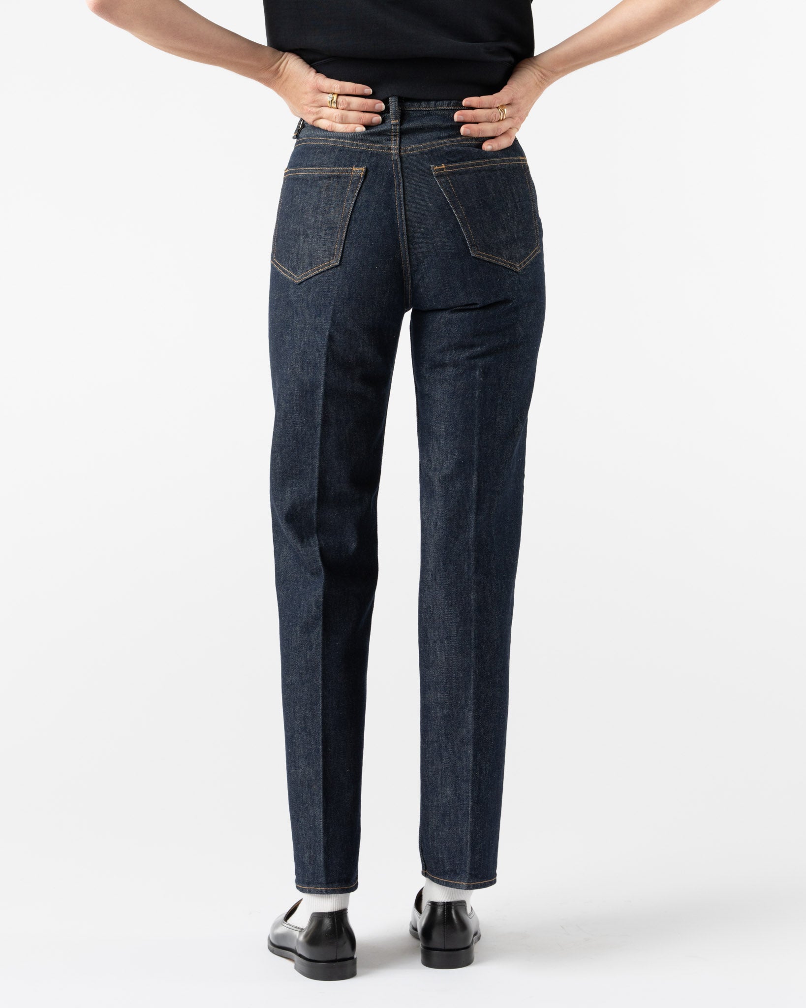 Auralee Hard Twist Denim Pants in Indigo