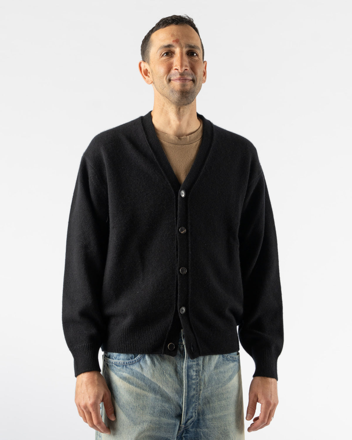 Auralee Baby Cashmere Knit Cardigan in Top Black Curated at Jake 