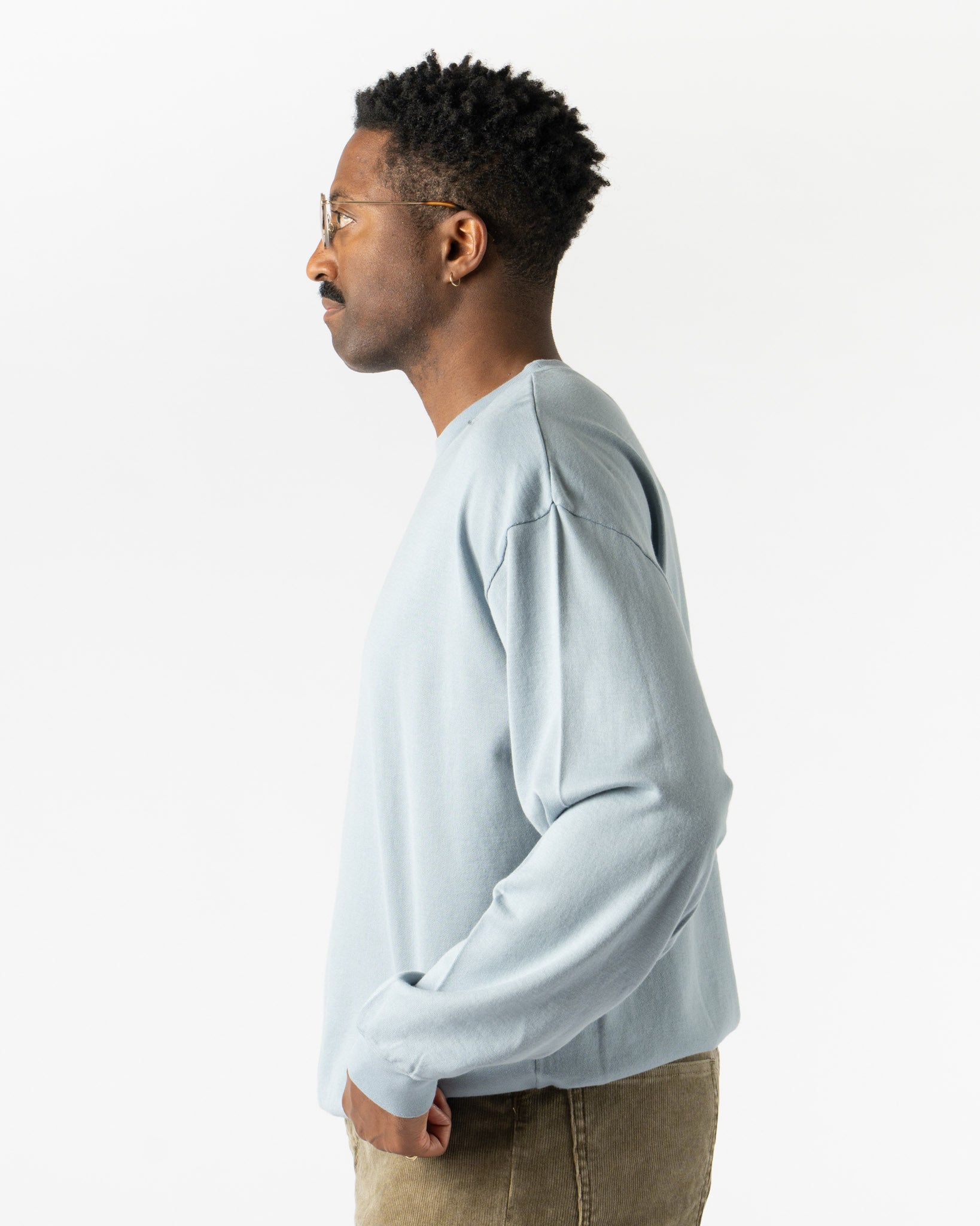 Auralee Super High Gauge Sweat Pullover in Blue Gray