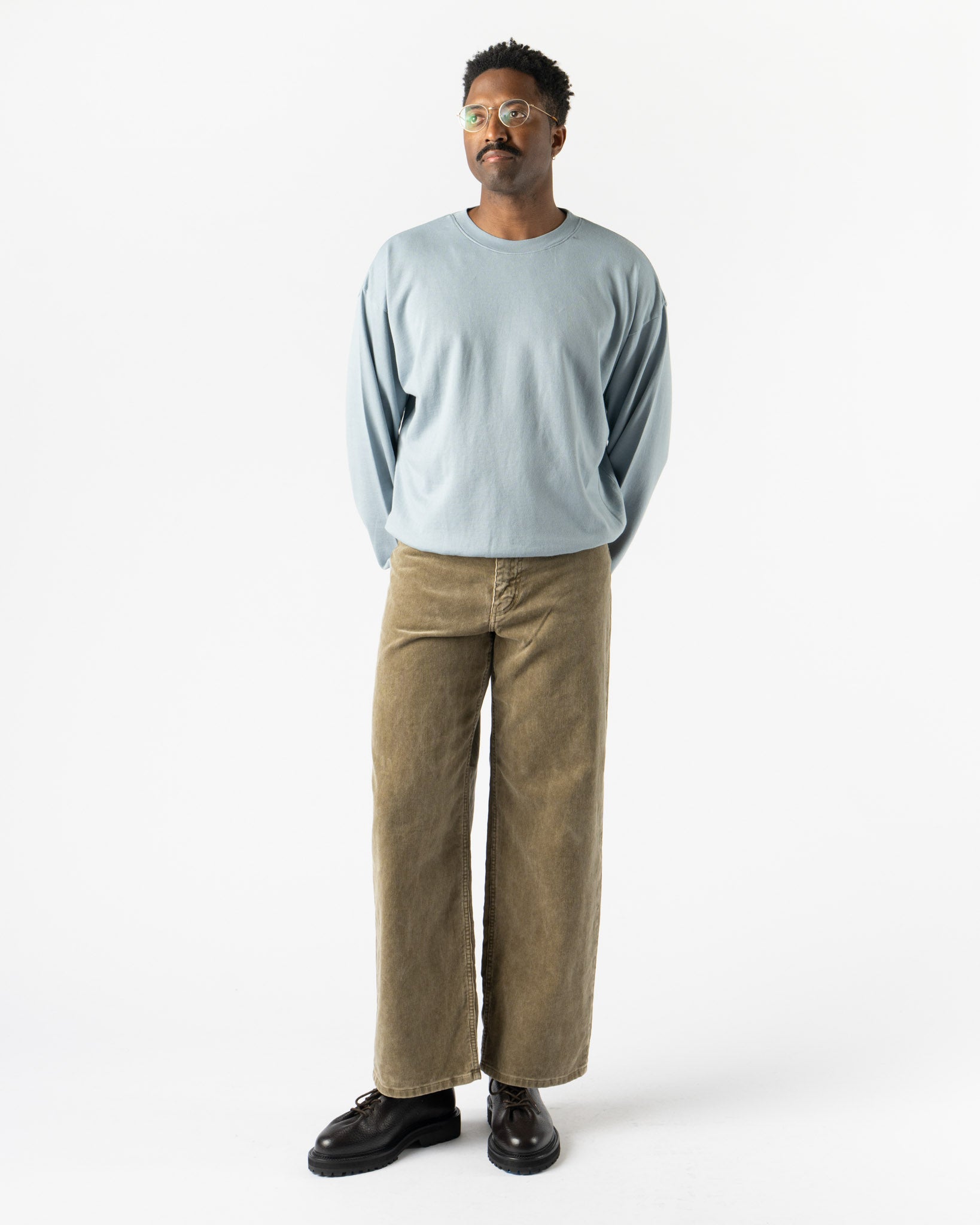 Auralee Super High Gauge Sweat Pullover in Blue Gray