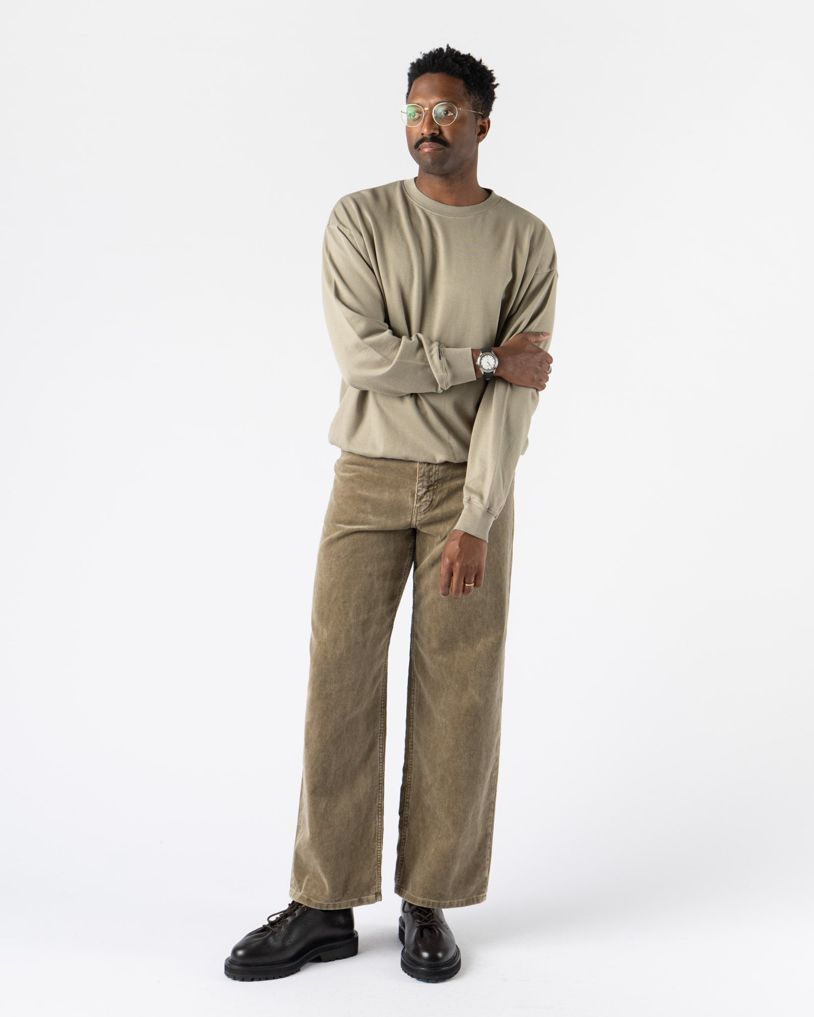 Auralee Super High Gauge Sweat Pullover in Khaki Gray