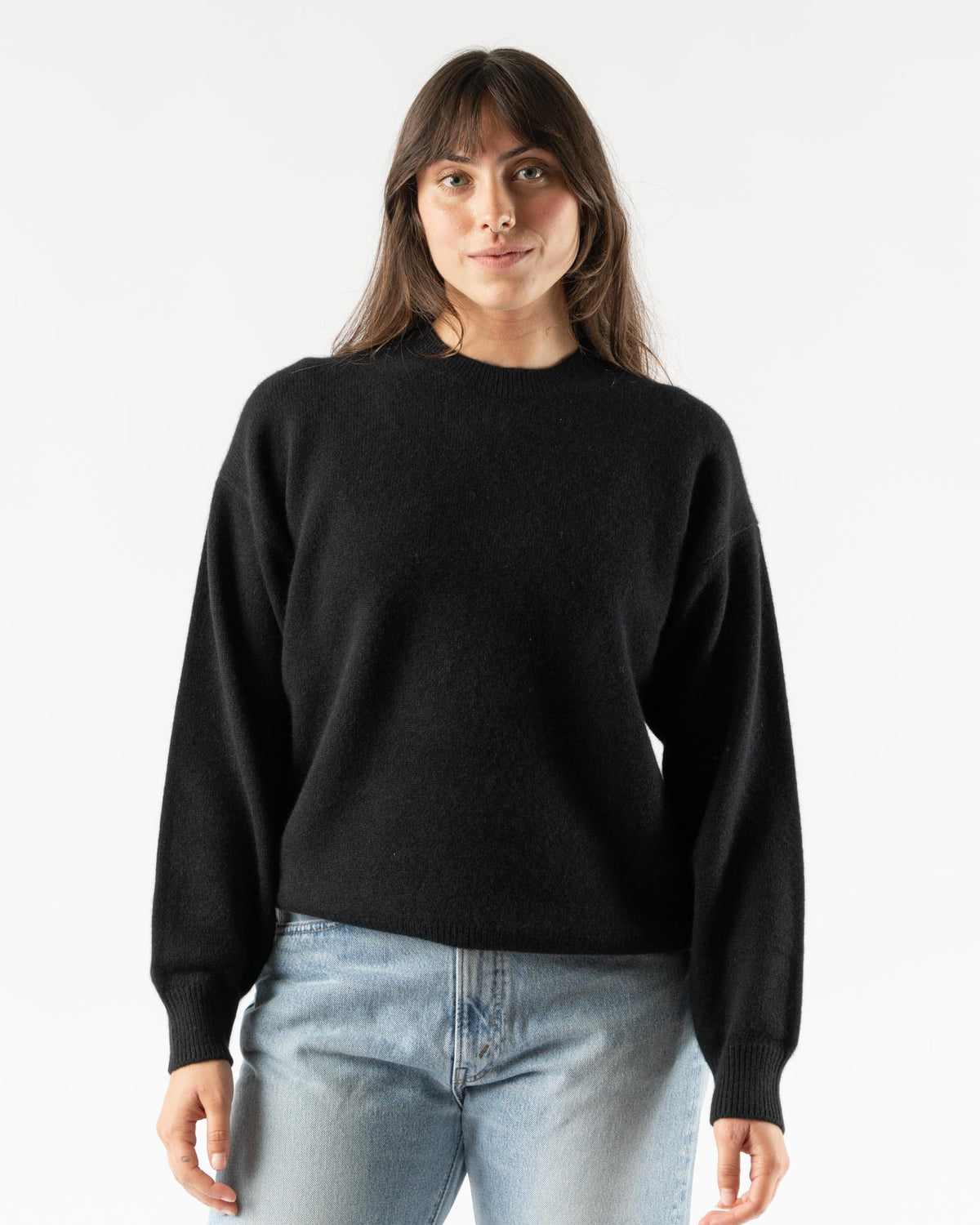 Auralee Baby Cashmere Knit Pull Over in Top Black Curated at Jake 