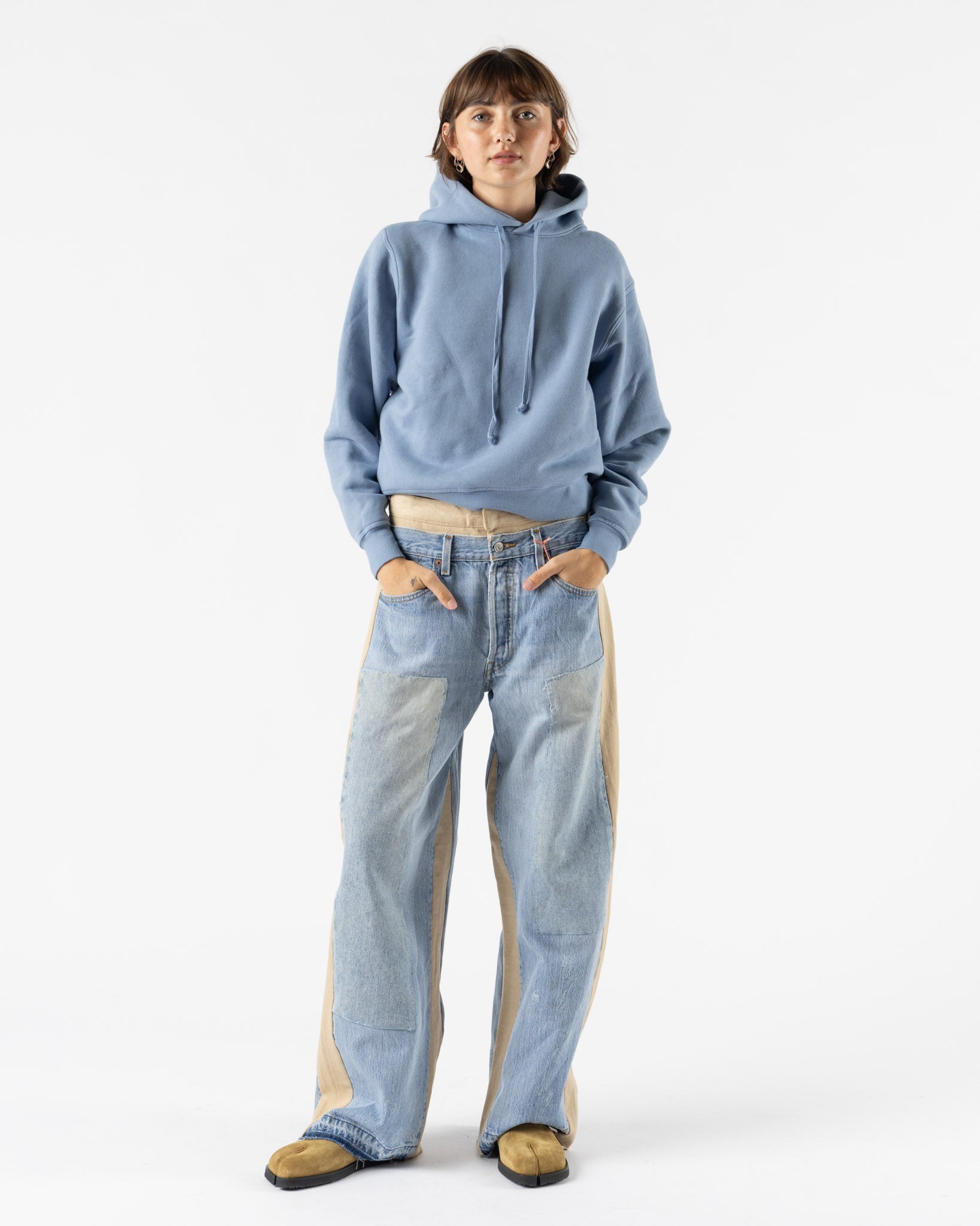 B Sides Hoodie in Chalk Blue Overdye