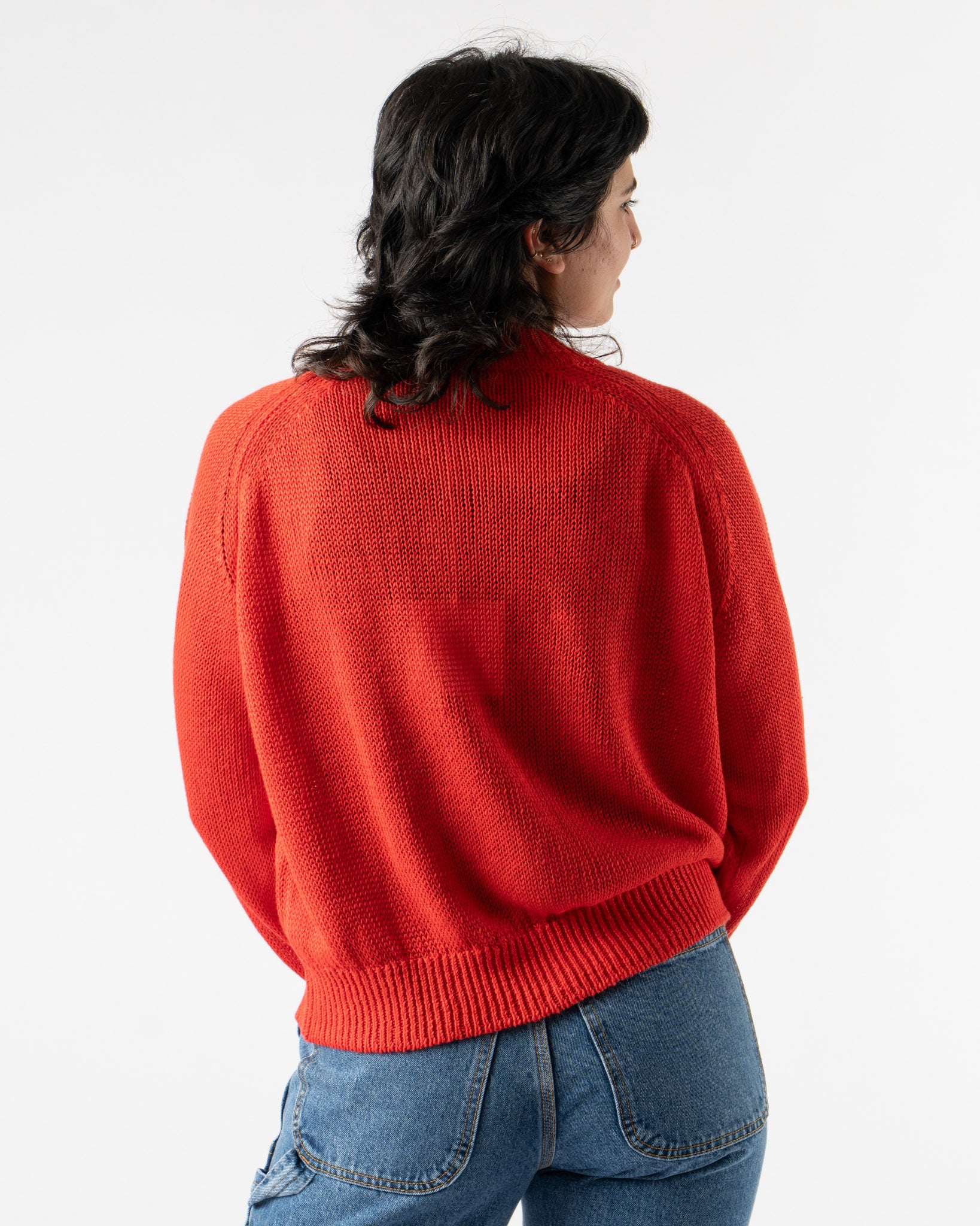 B Sides Linda Knit Crew in Geranium Linen