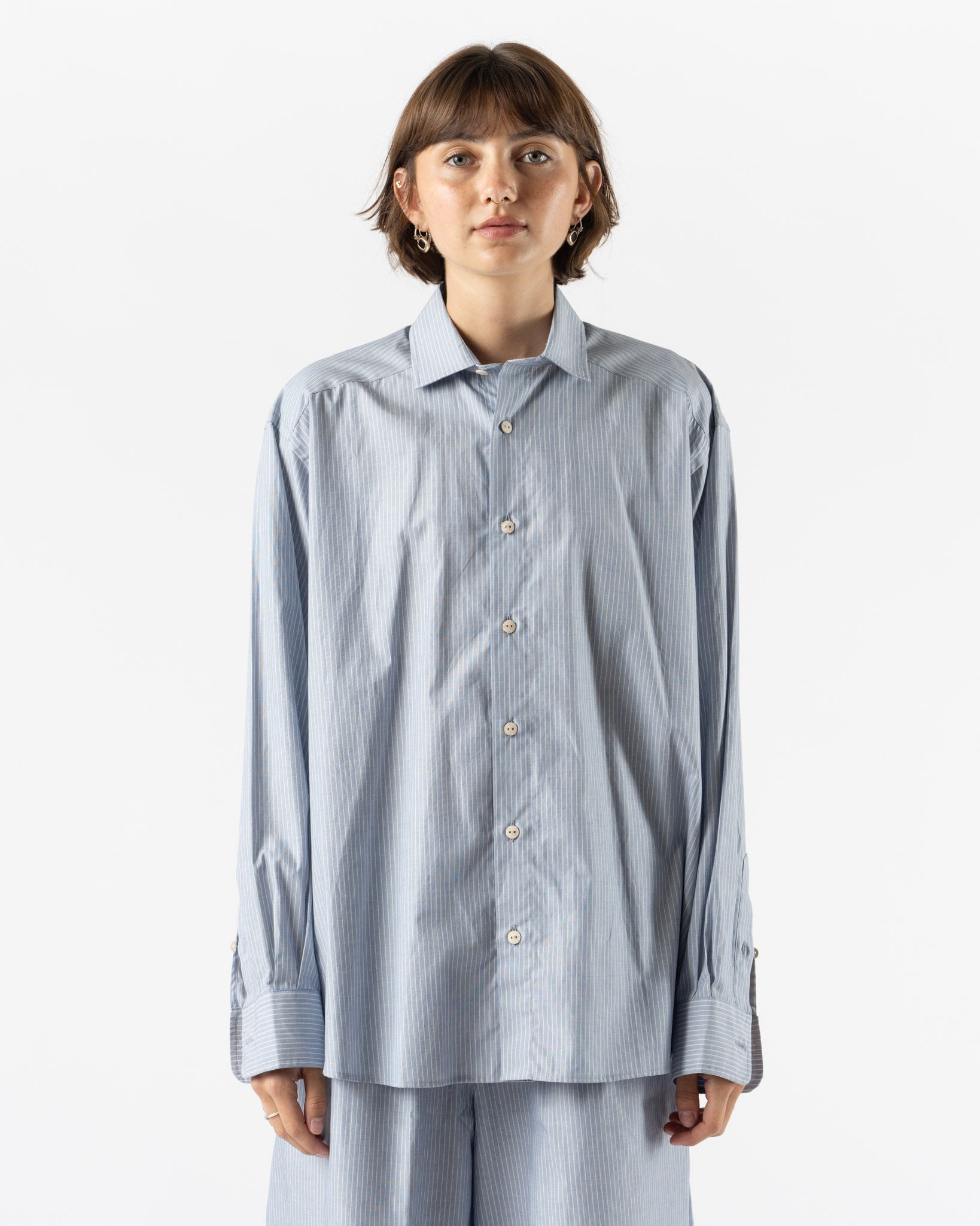 Baserange Claude Shirt in Blue Stripe