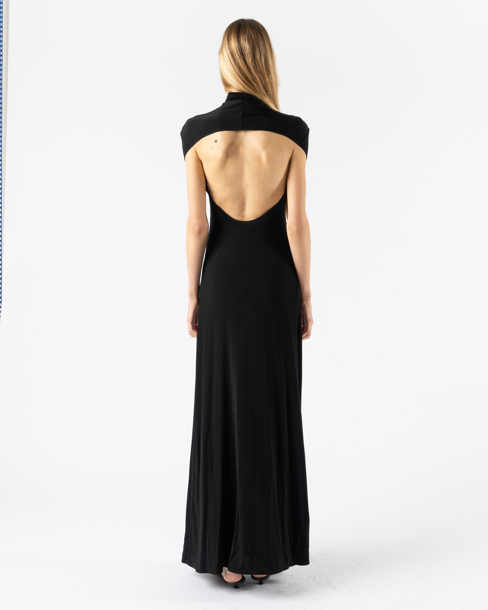 Colleen Allen Backless Jersey Dress in Black