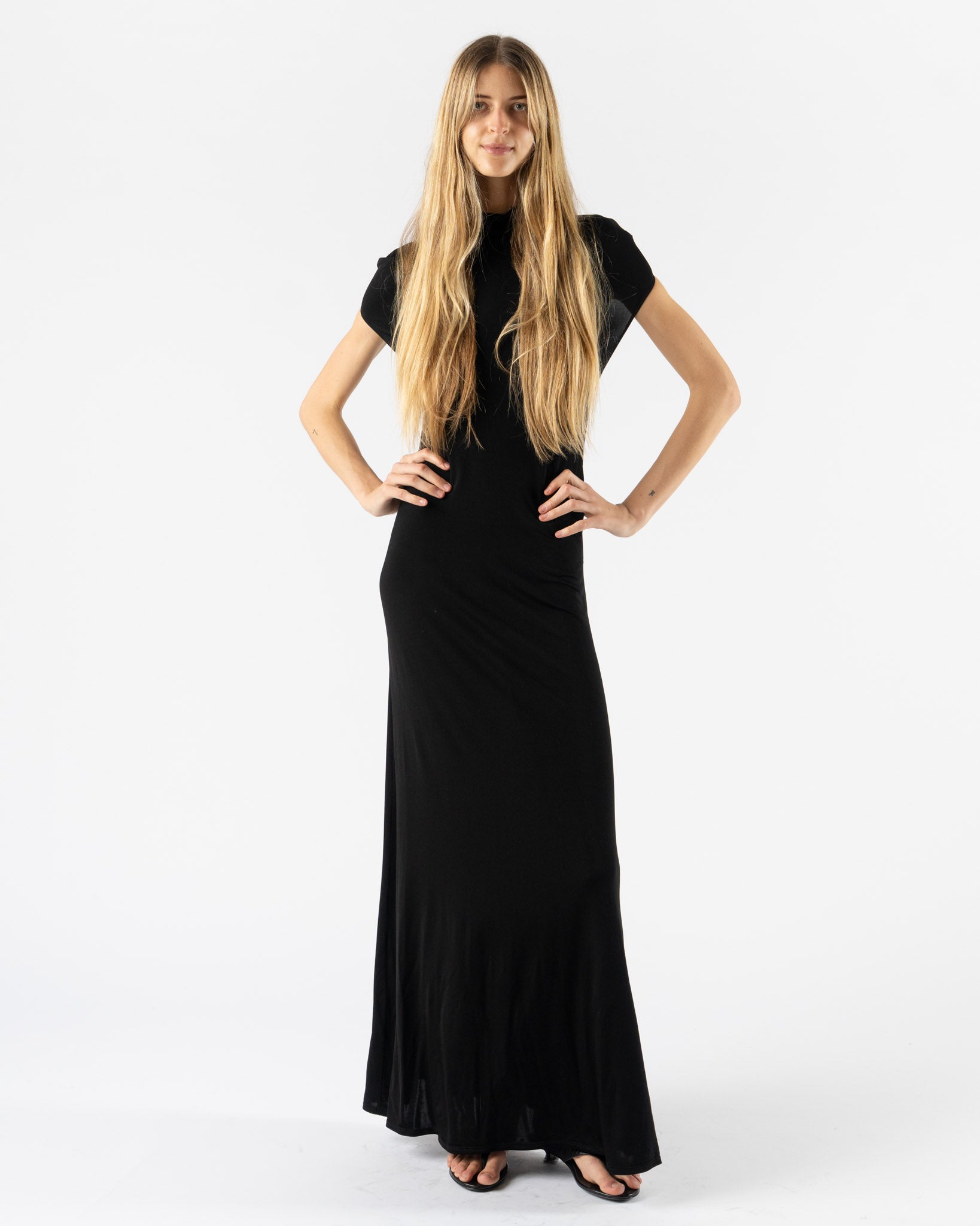 Colleen Allen Backless Jersey Dress in Black