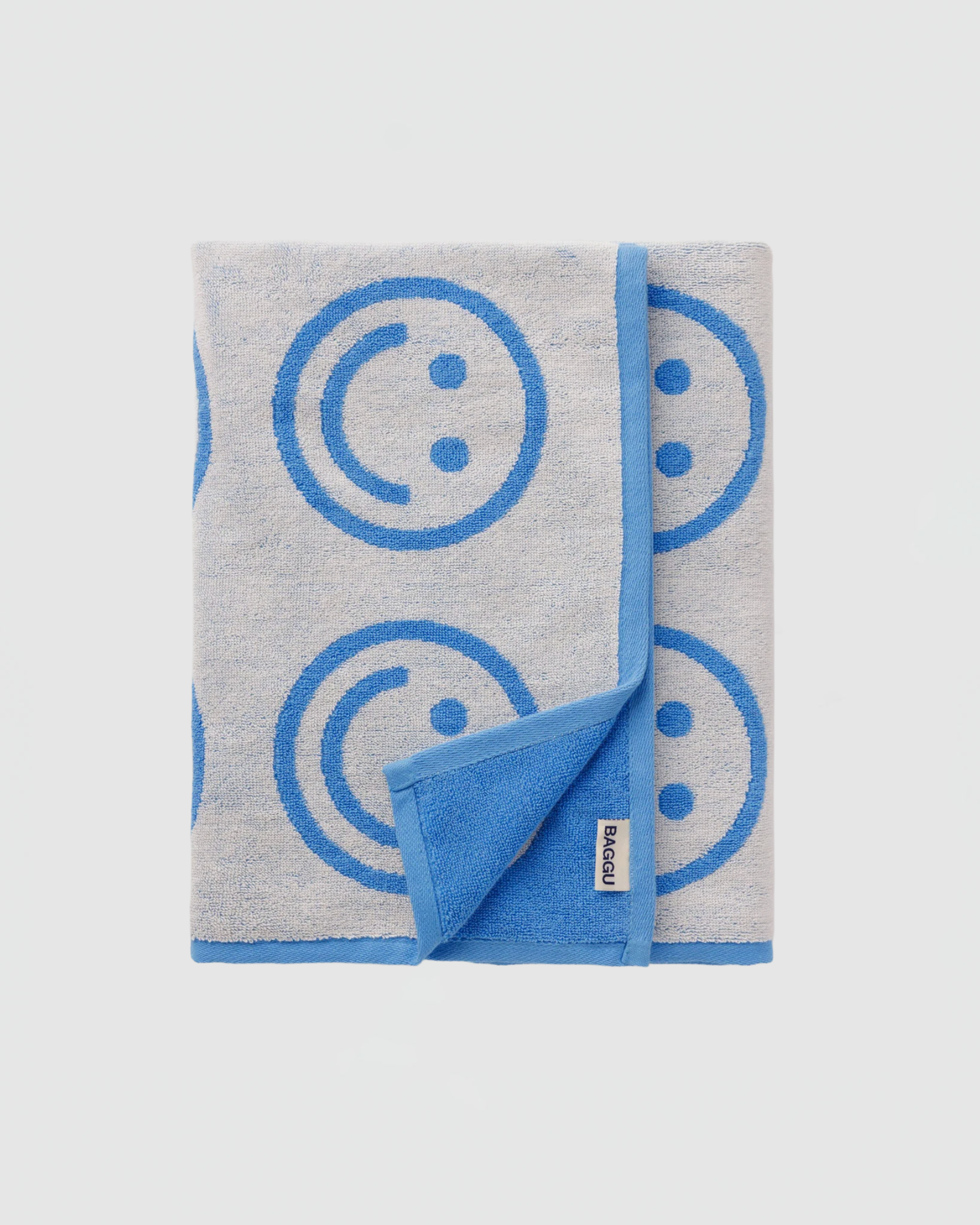 Baggu Bath Towel in Sky Blue Happy
