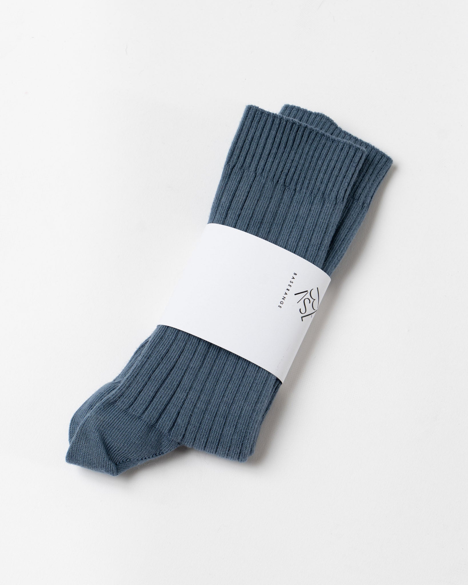 Baserange Rib Overankle Socks in Bass Blue