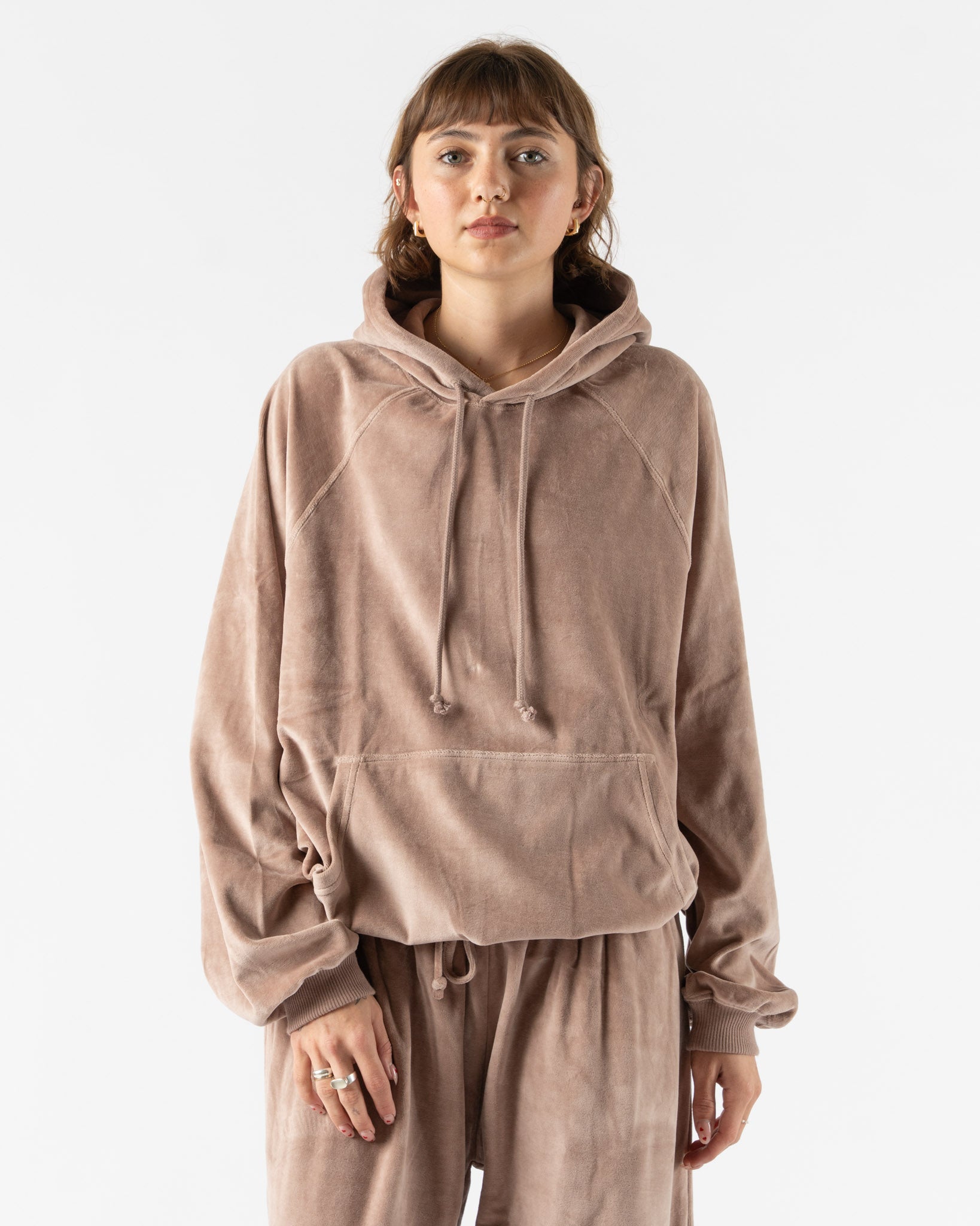 Baserange Rim Raglan Hoodie in Tecto Brown Curated at Jake and Jones