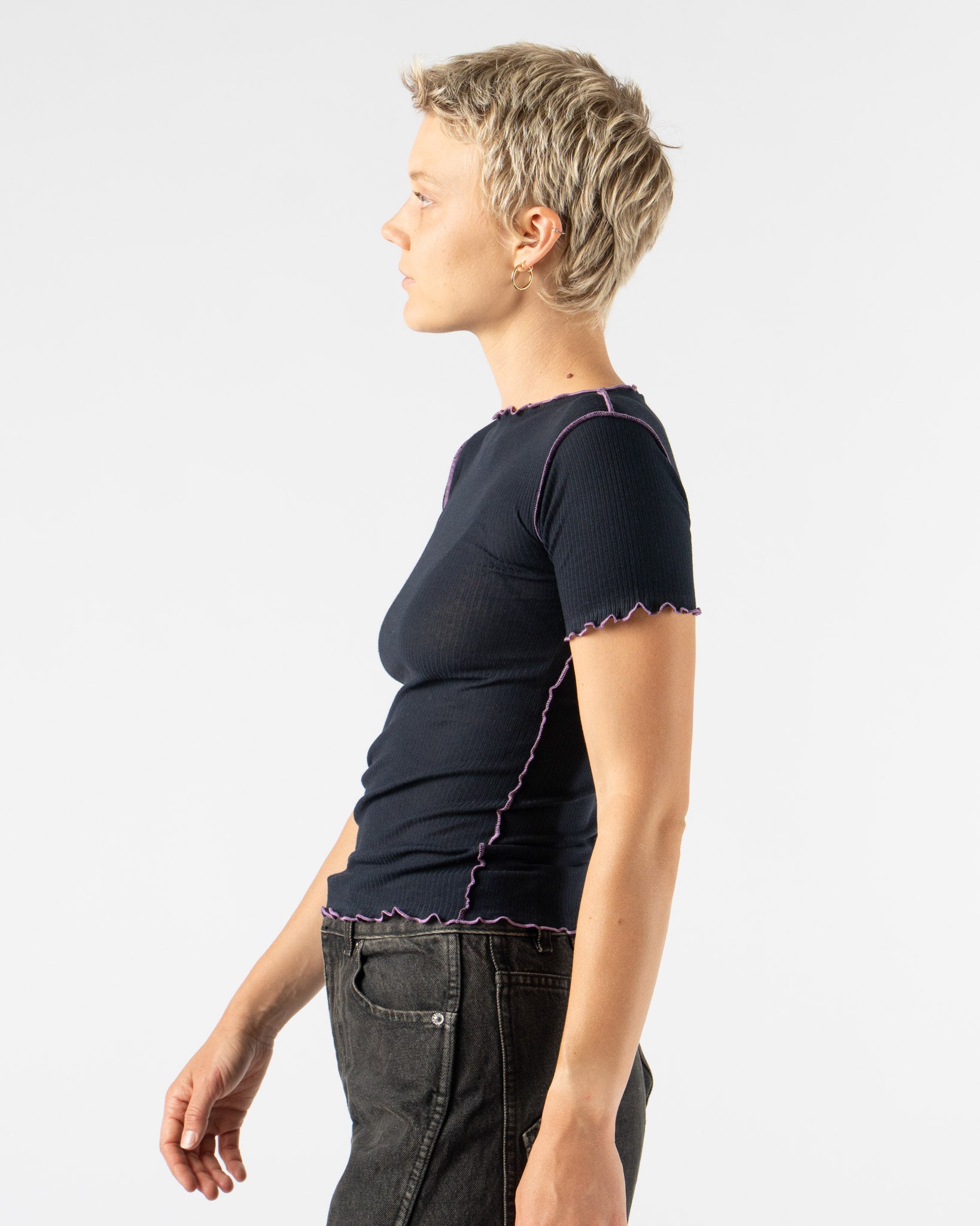 Baserange Vein Tee Shirt in Murano Navy