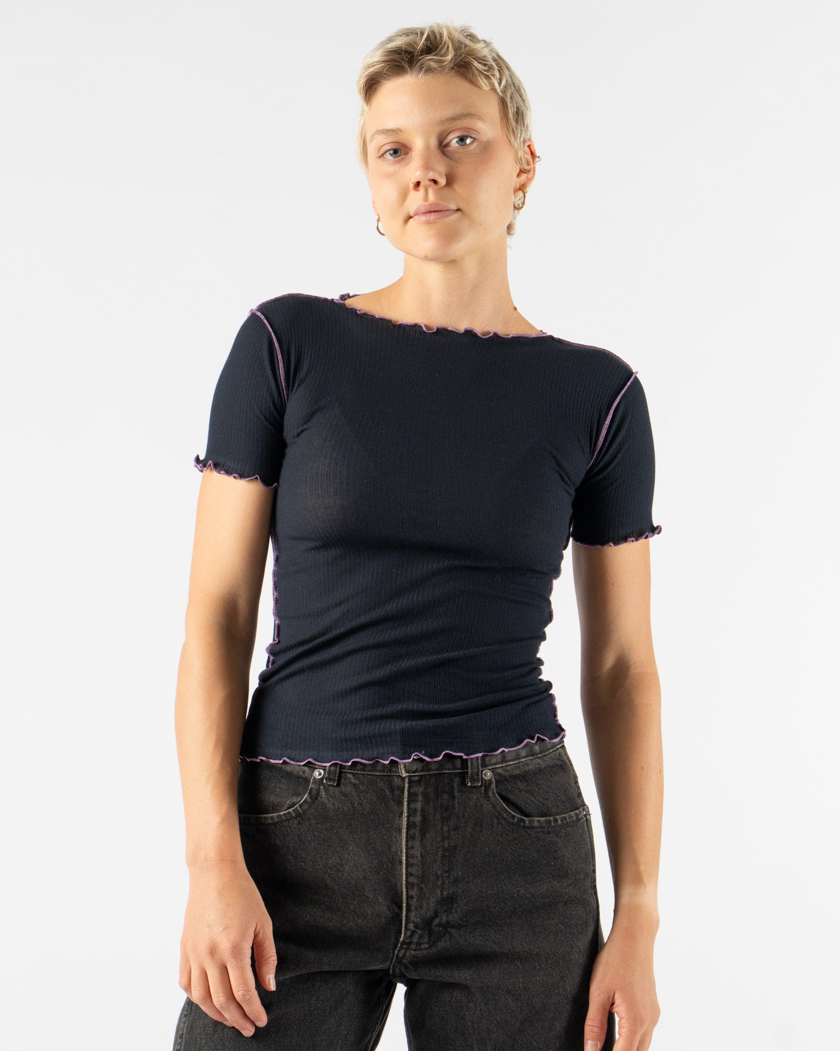 Baserange Vein Tee Shirt in Murano Navy
