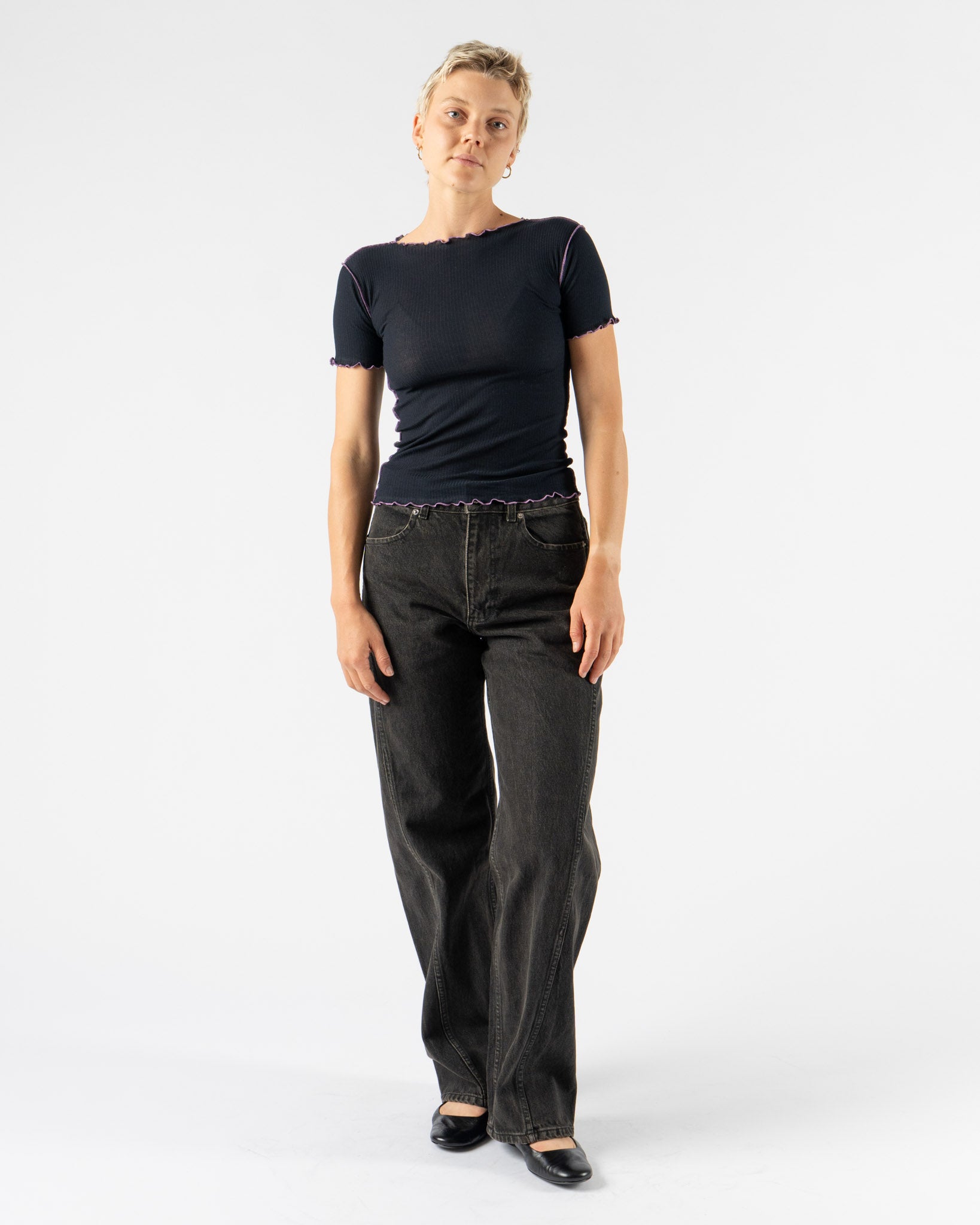 Baserange Vein Tee Shirt in Murano Navy