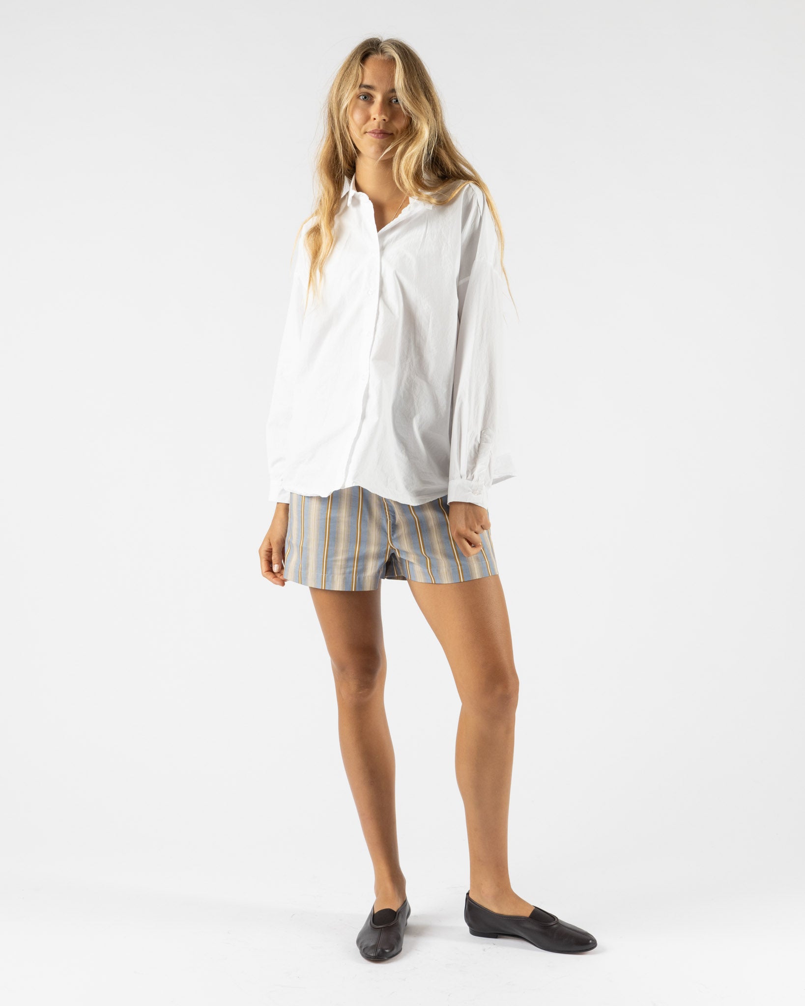 Baserange Carte Shorts in Grid Stripe