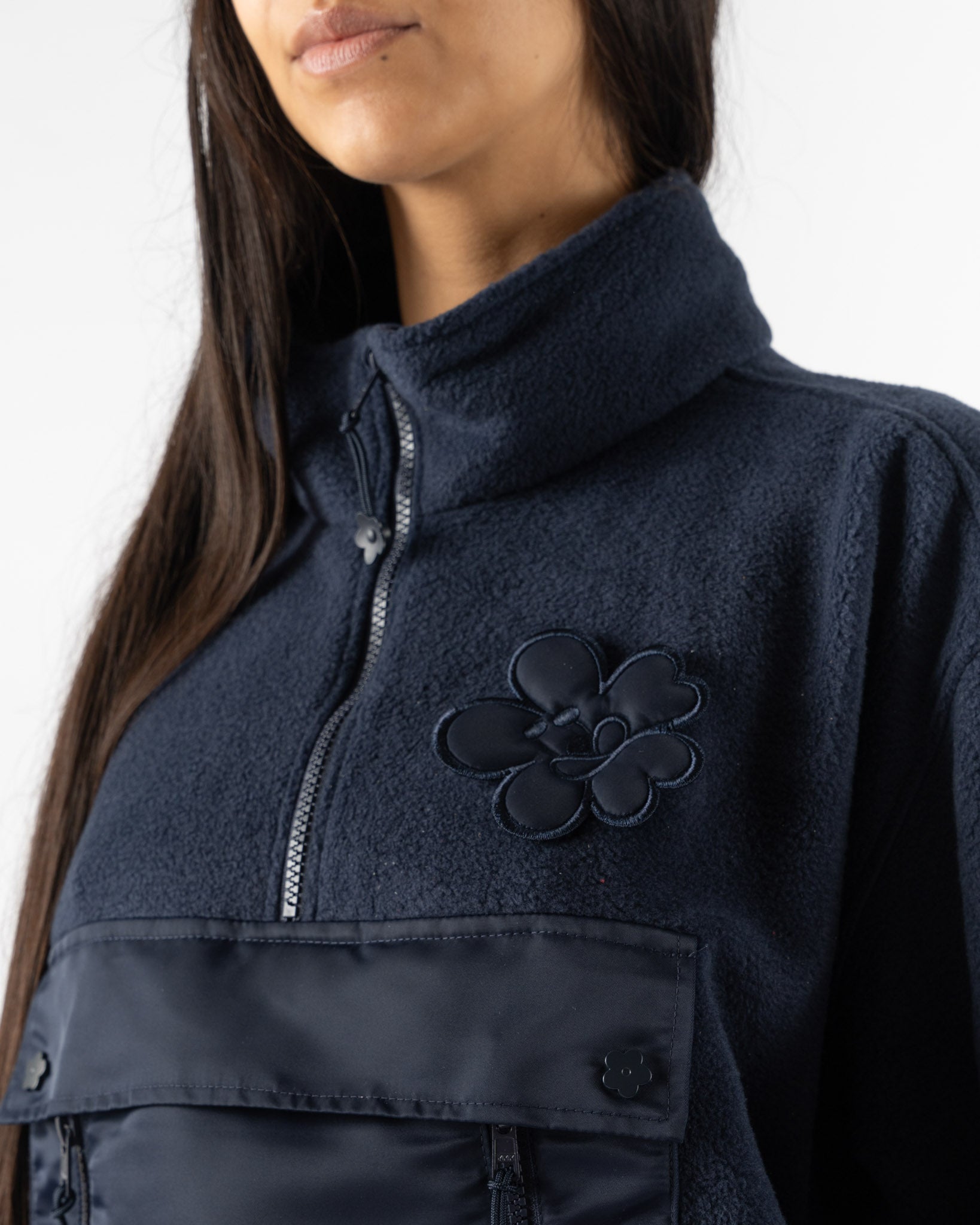 Cecilie Bahnsen Bastian Top in Navy Soft Fleece