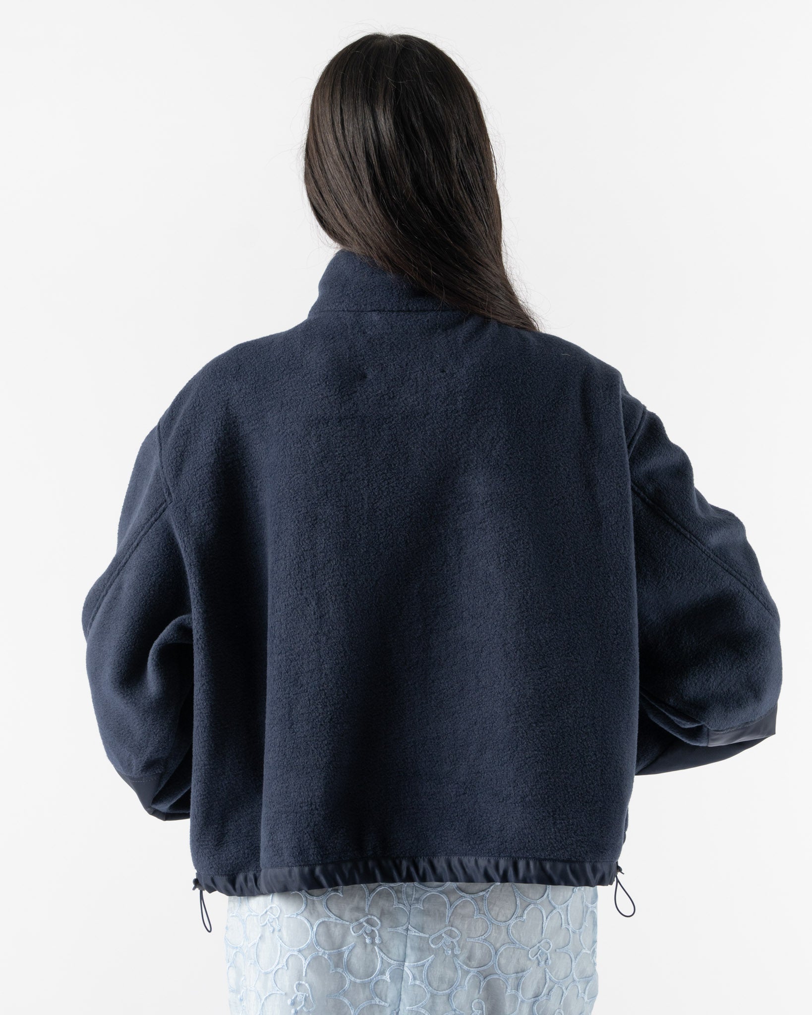 Cecilie Bahnsen Bastian Top in Navy Soft Fleece