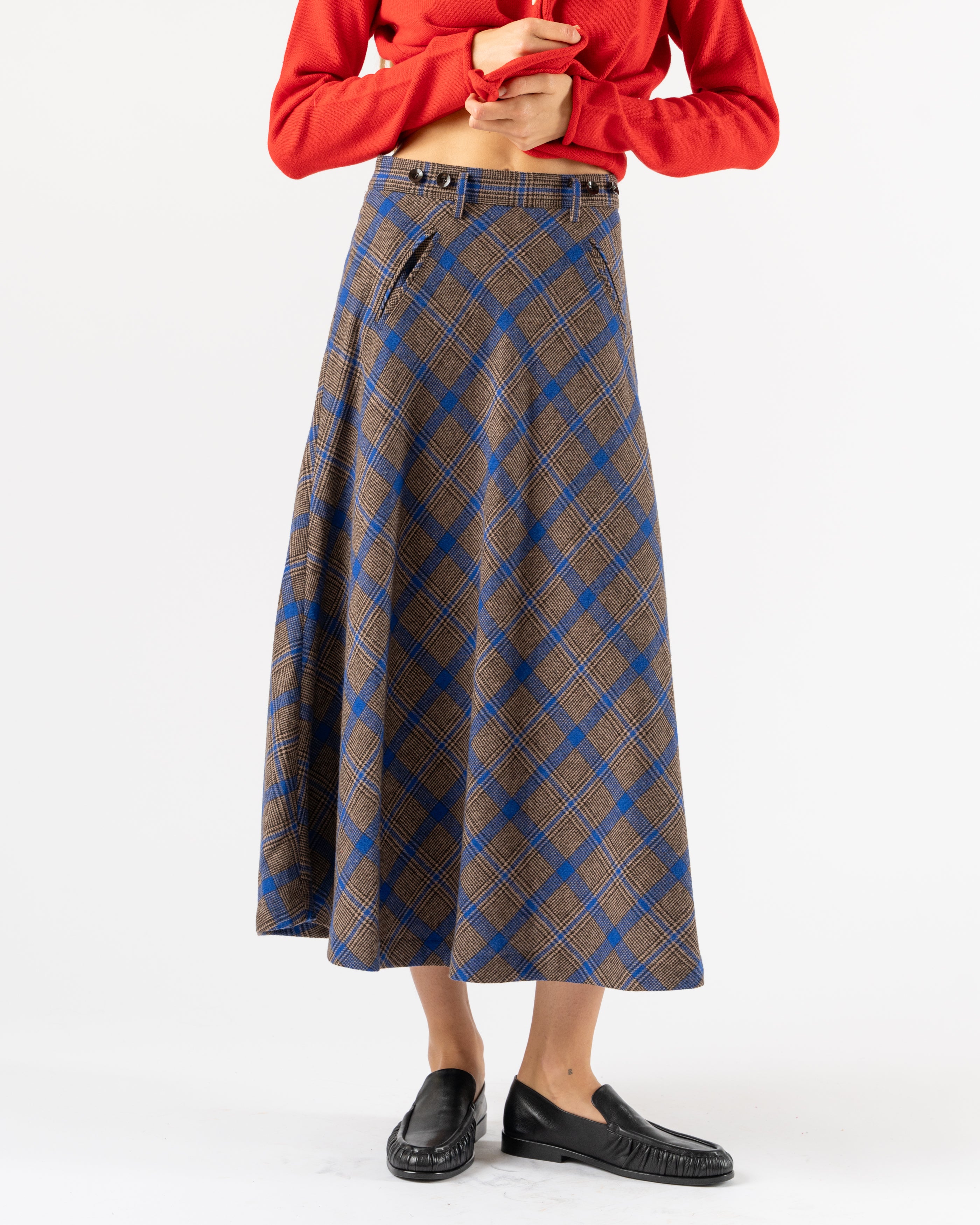 Beams-Boy--Check-Long-A-Line-Skirt-in-Brown-Curated-at-Jake-and-Jones