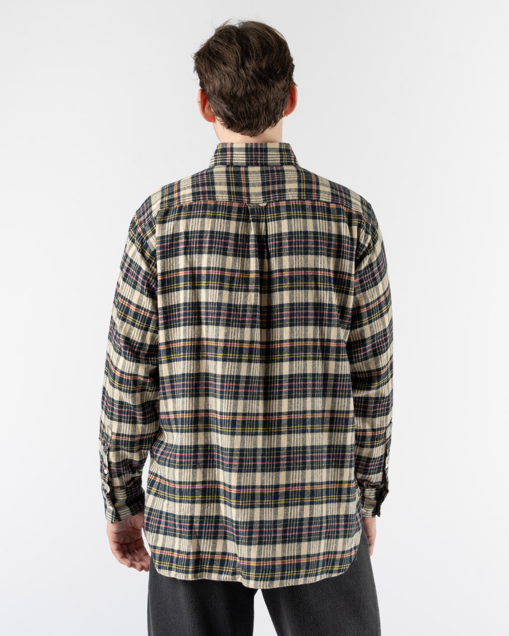 Beams Plus B.D. Flannel Shirt in Beige Plaid