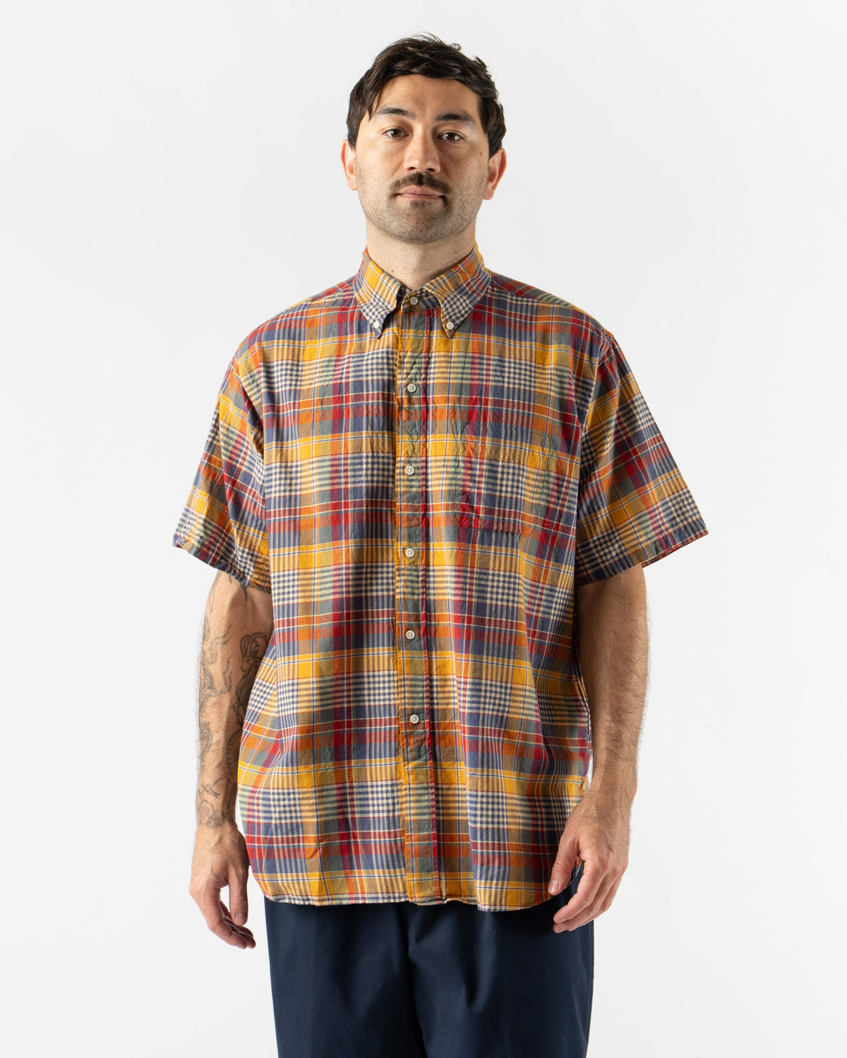 Beams Plus BD Classic Fit Madras Shirt in Mustard Curated at Jake 