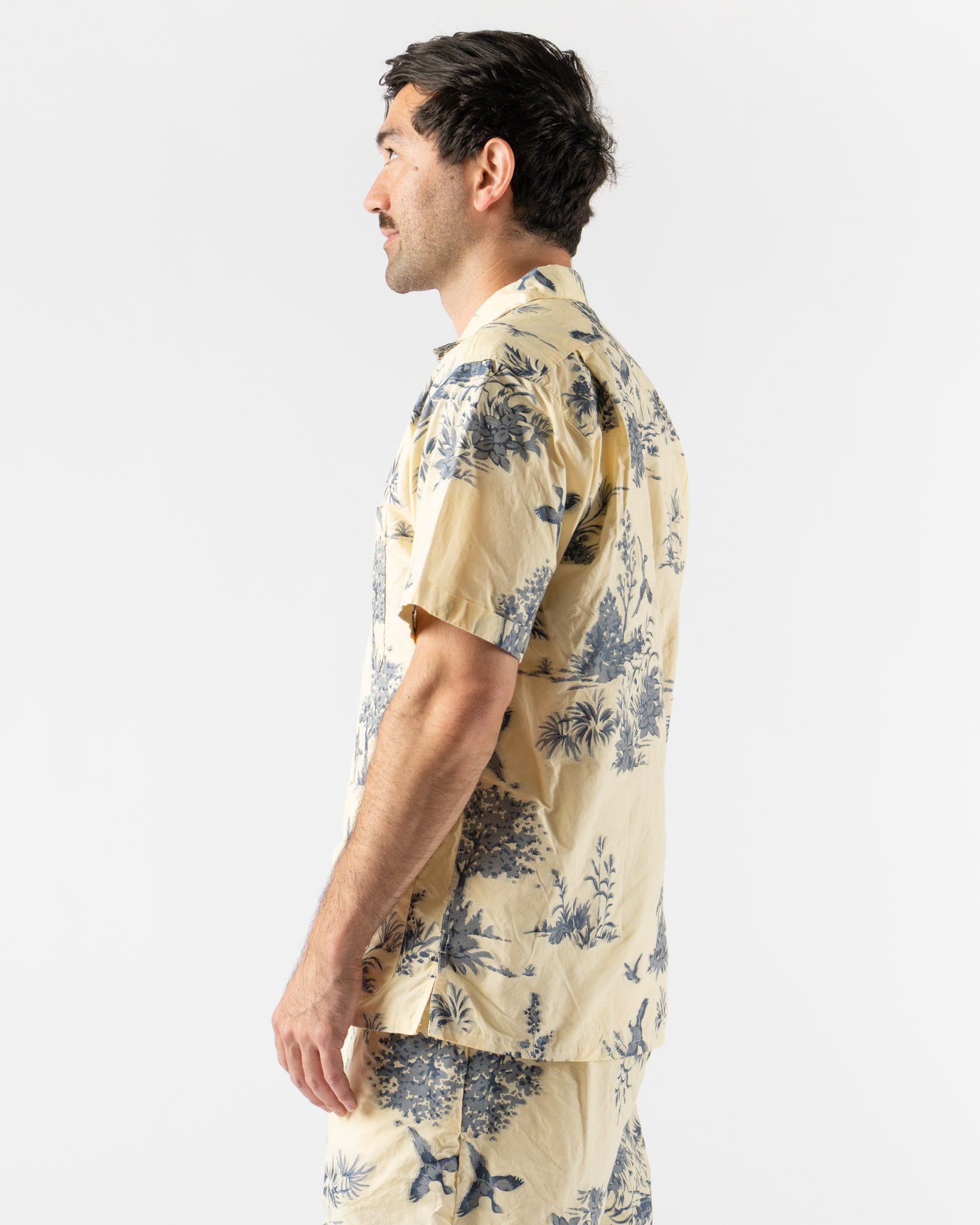 Beams Plus Beach Shirt Cut Jacquard in Cream