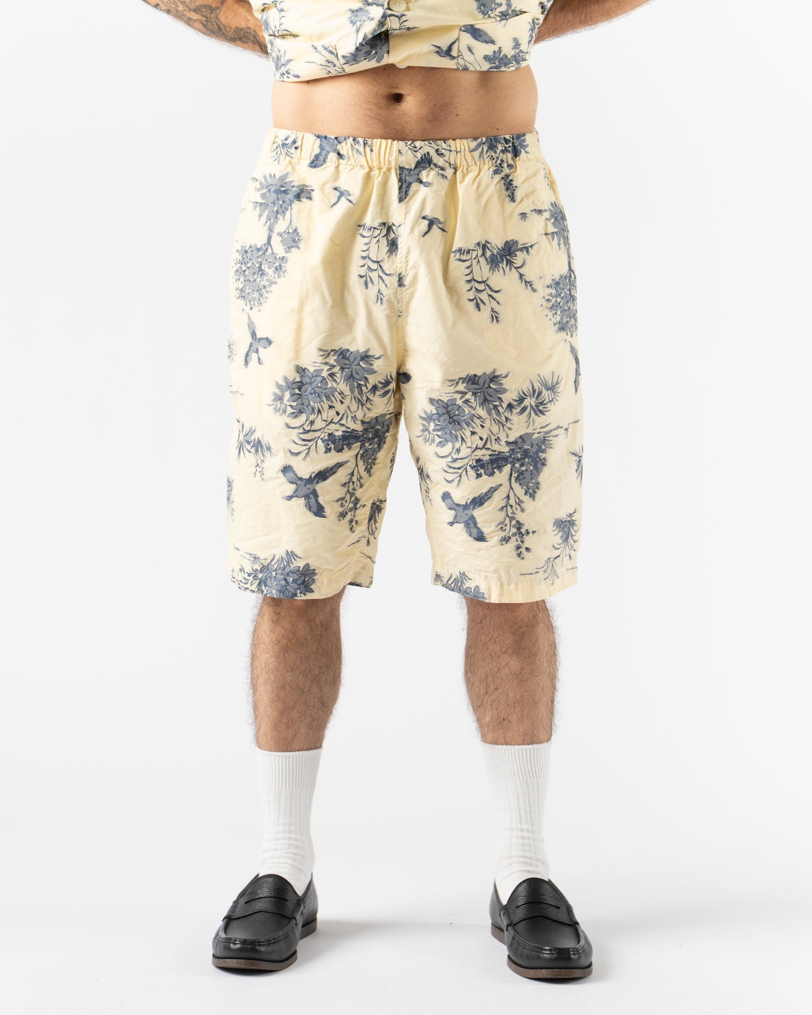 Beams Plus Easy Shorts in Cut Jacquard Cream