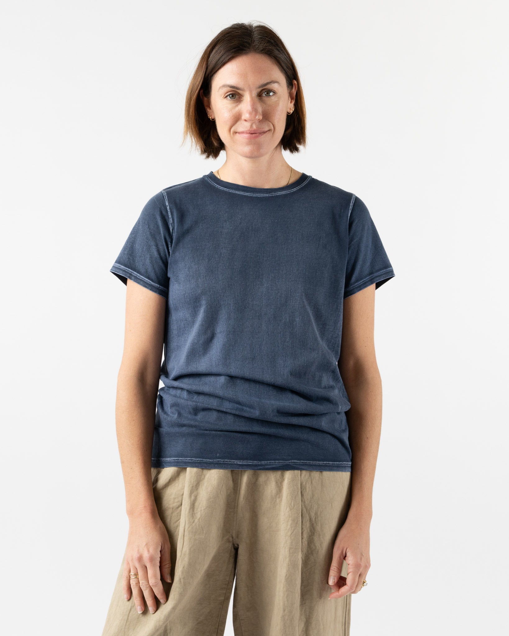 Lauren Manoogian Bias Baby Tee in Indigo