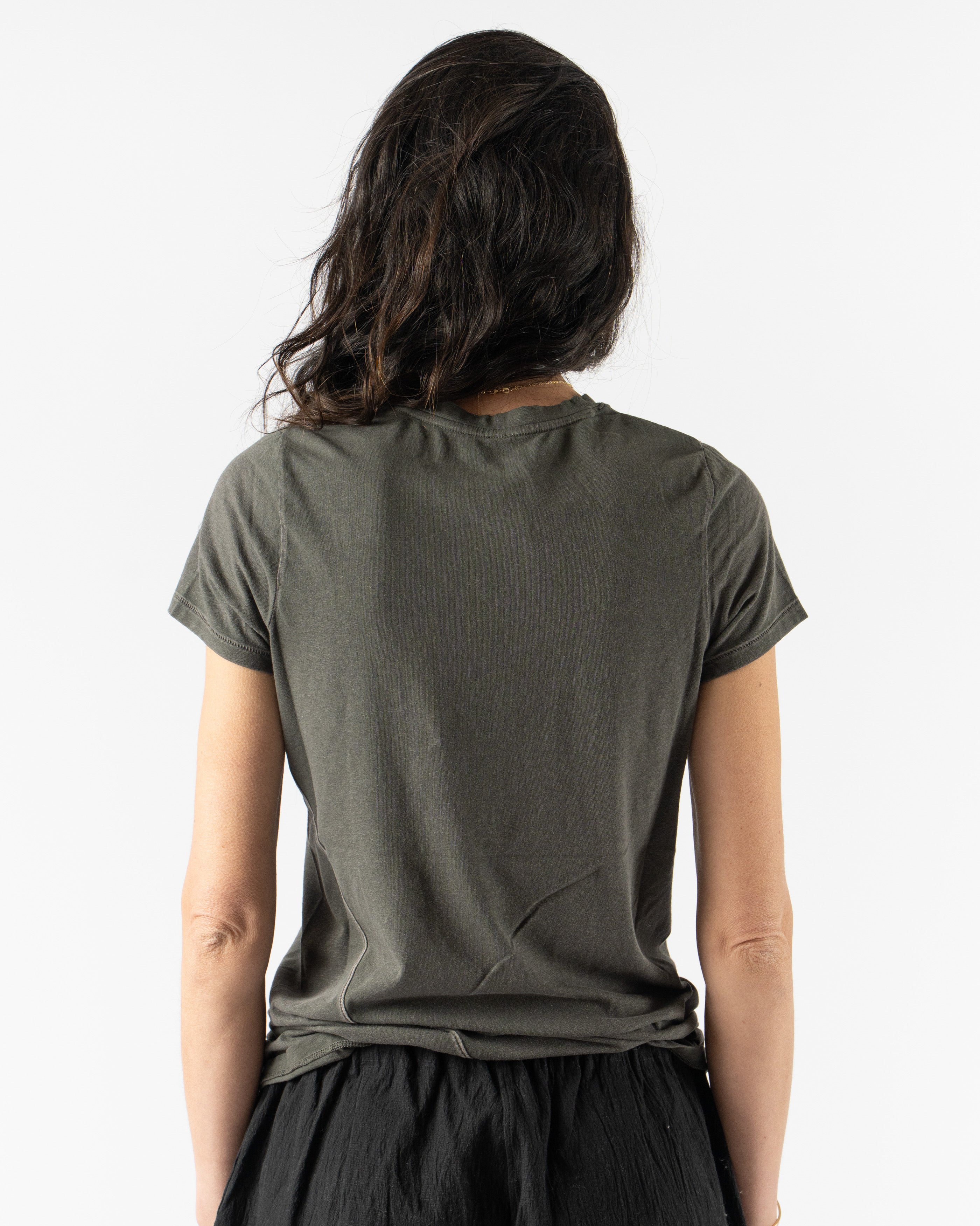 Lauren Manoogian Bias Baby Tee in Washed Black