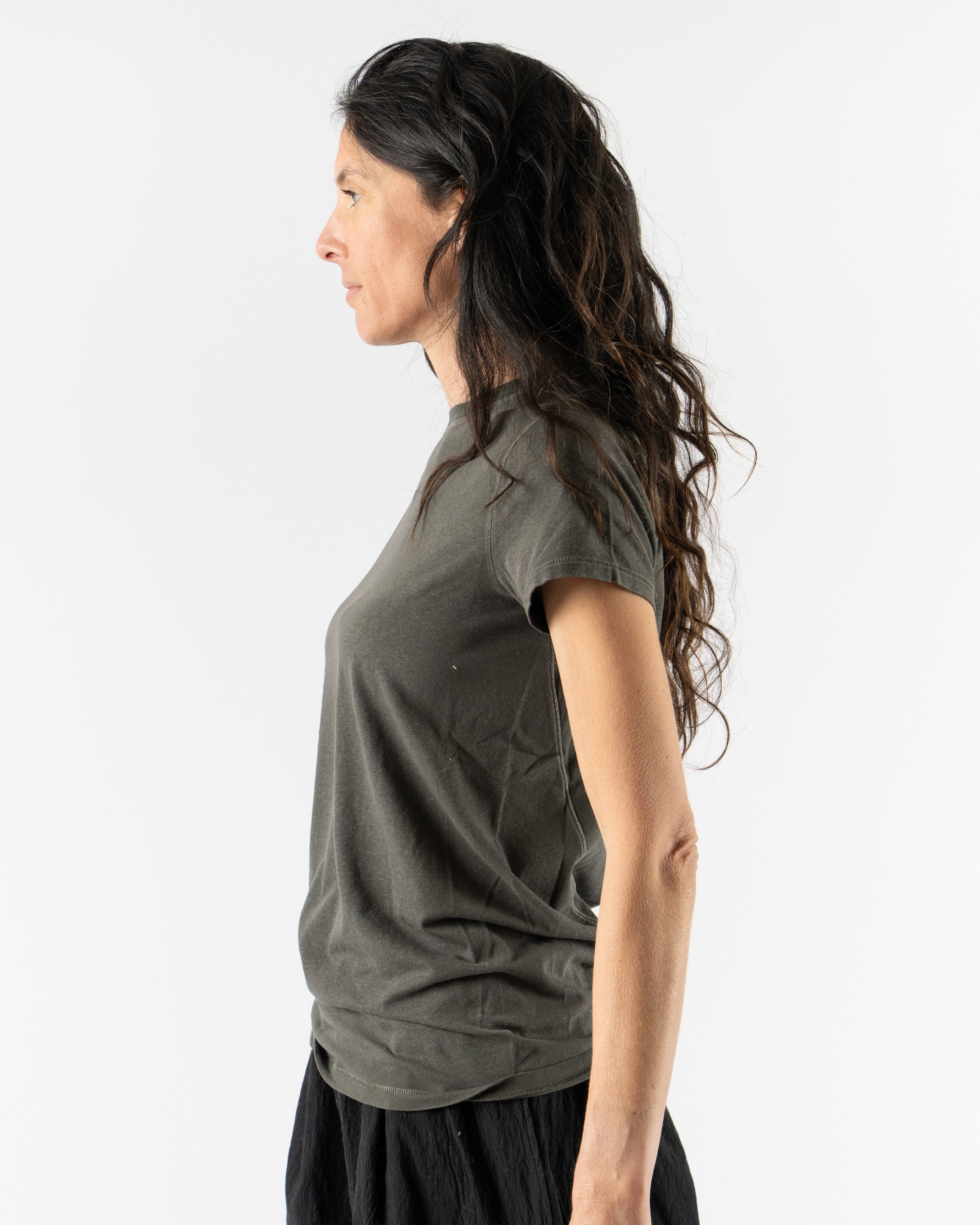 Lauren Manoogian Bias Baby Tee in Washed Black
