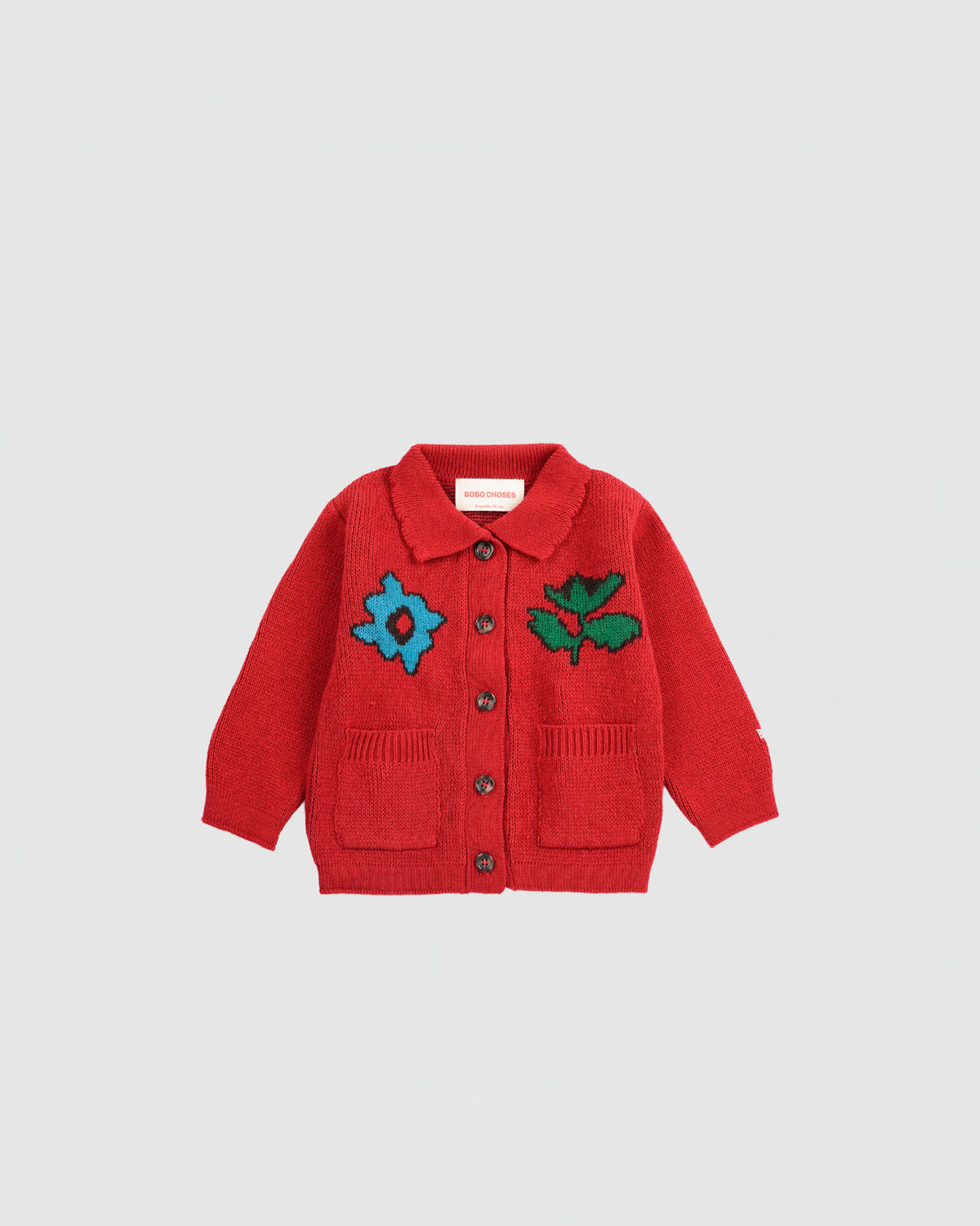Bobo Choses Blossom Cardigan in Red