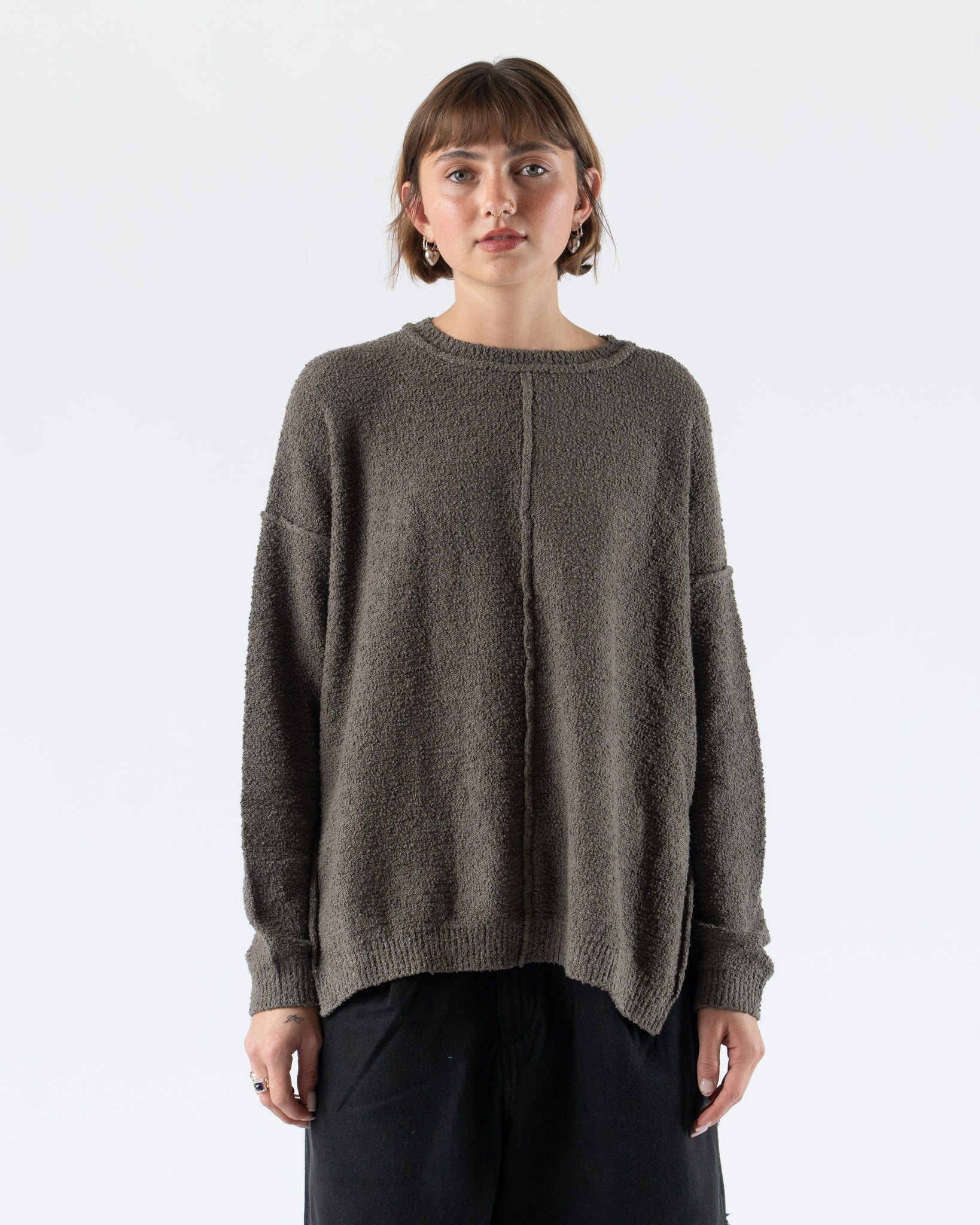 Lauren Manoogian Boucle Crewneck in Rock